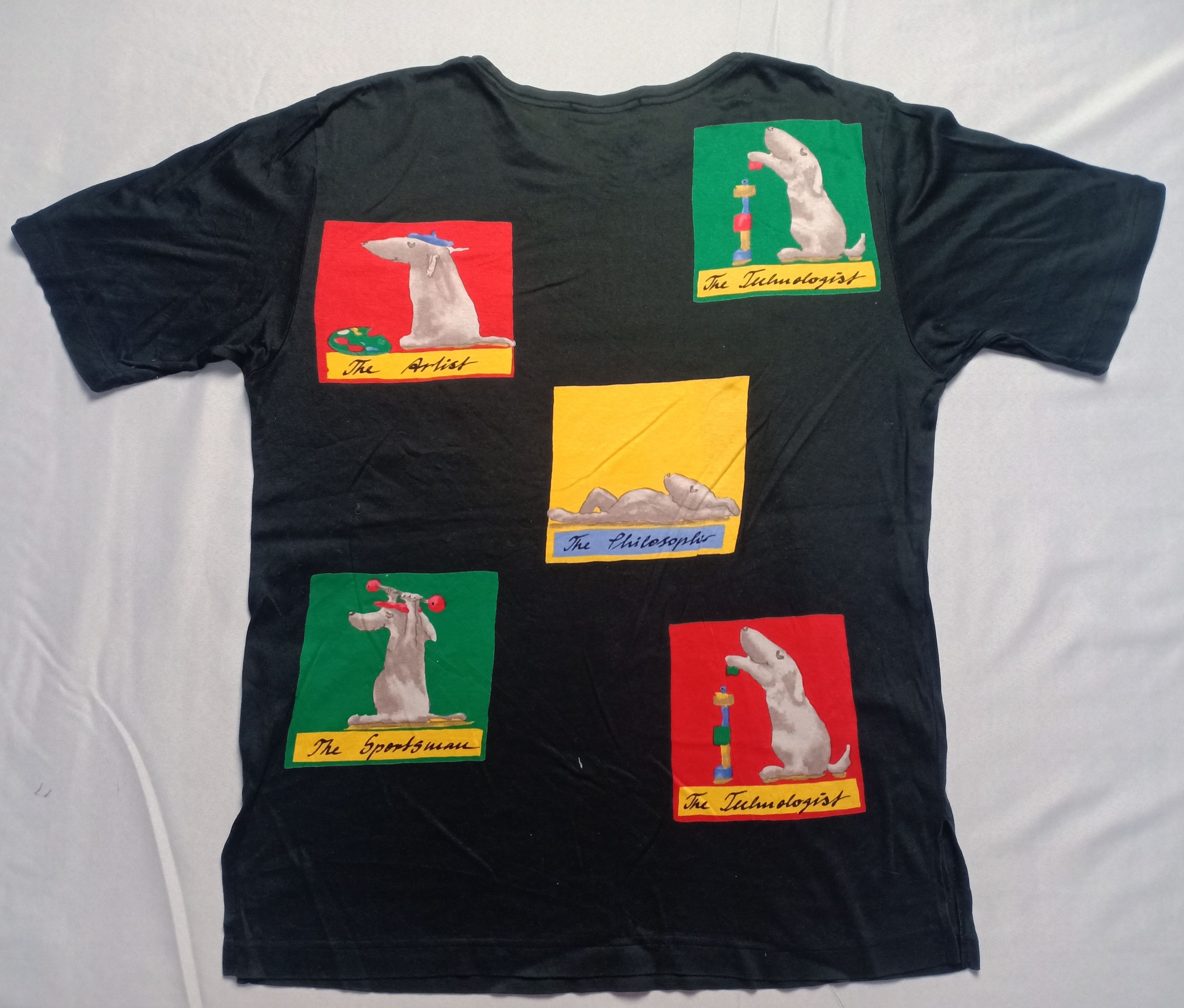 image of Art x Italian Designers Graphic Per Lavoro Italy + Japan Luxury Design Tee in Black (Size Medium)