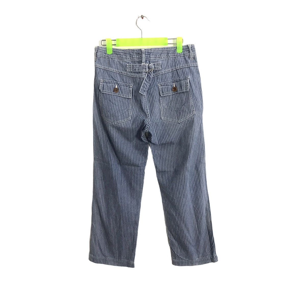 image of Vintage Hickory Honey Suckle Rose Bushpant Carpenter Buckle Jeans in White/Indigo, Men's (Size 29)