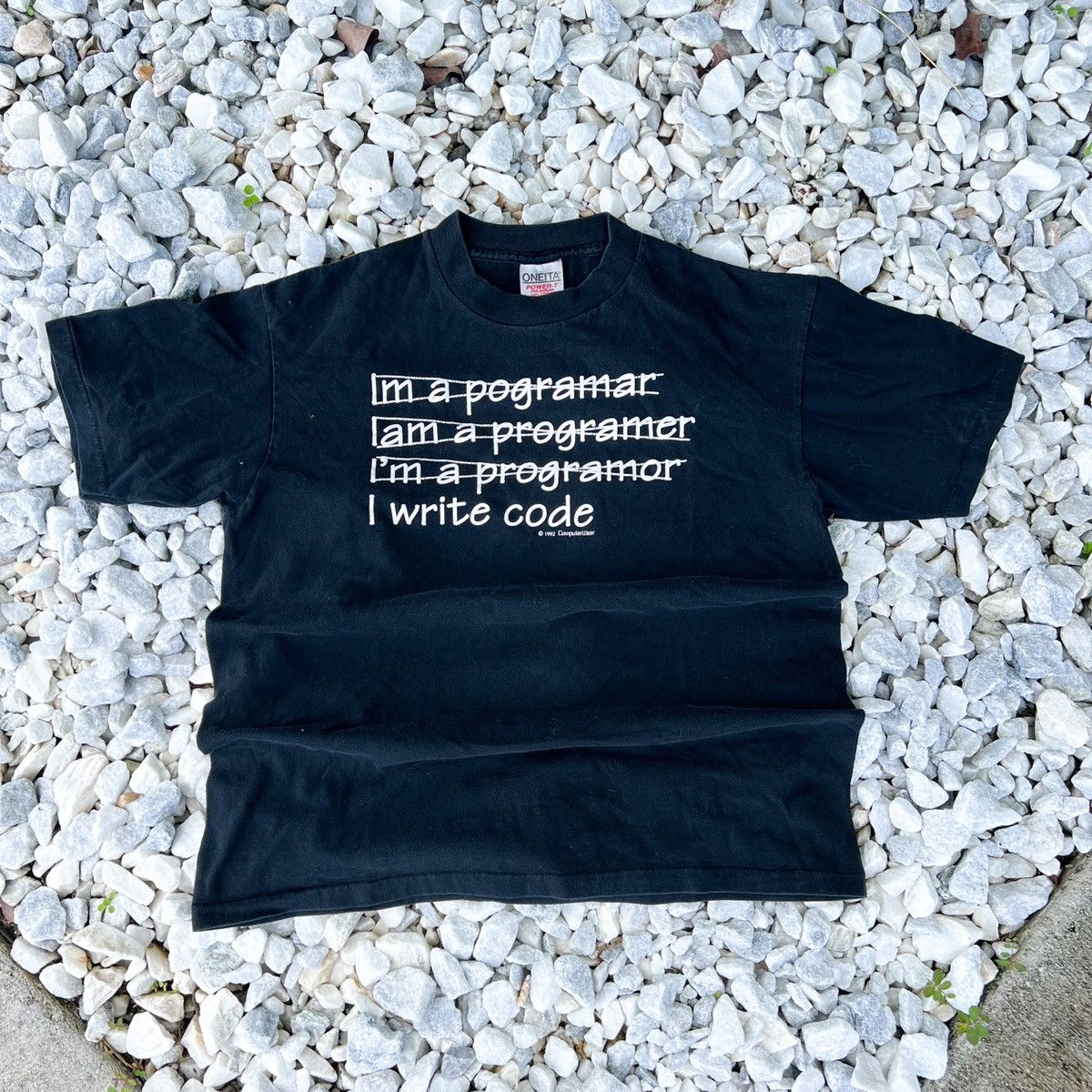 Vintage Vintage 90s Programmer Humor Funny “I write code” Tee Size US L / EU 52-54 / 3 - 1 Thumbnail