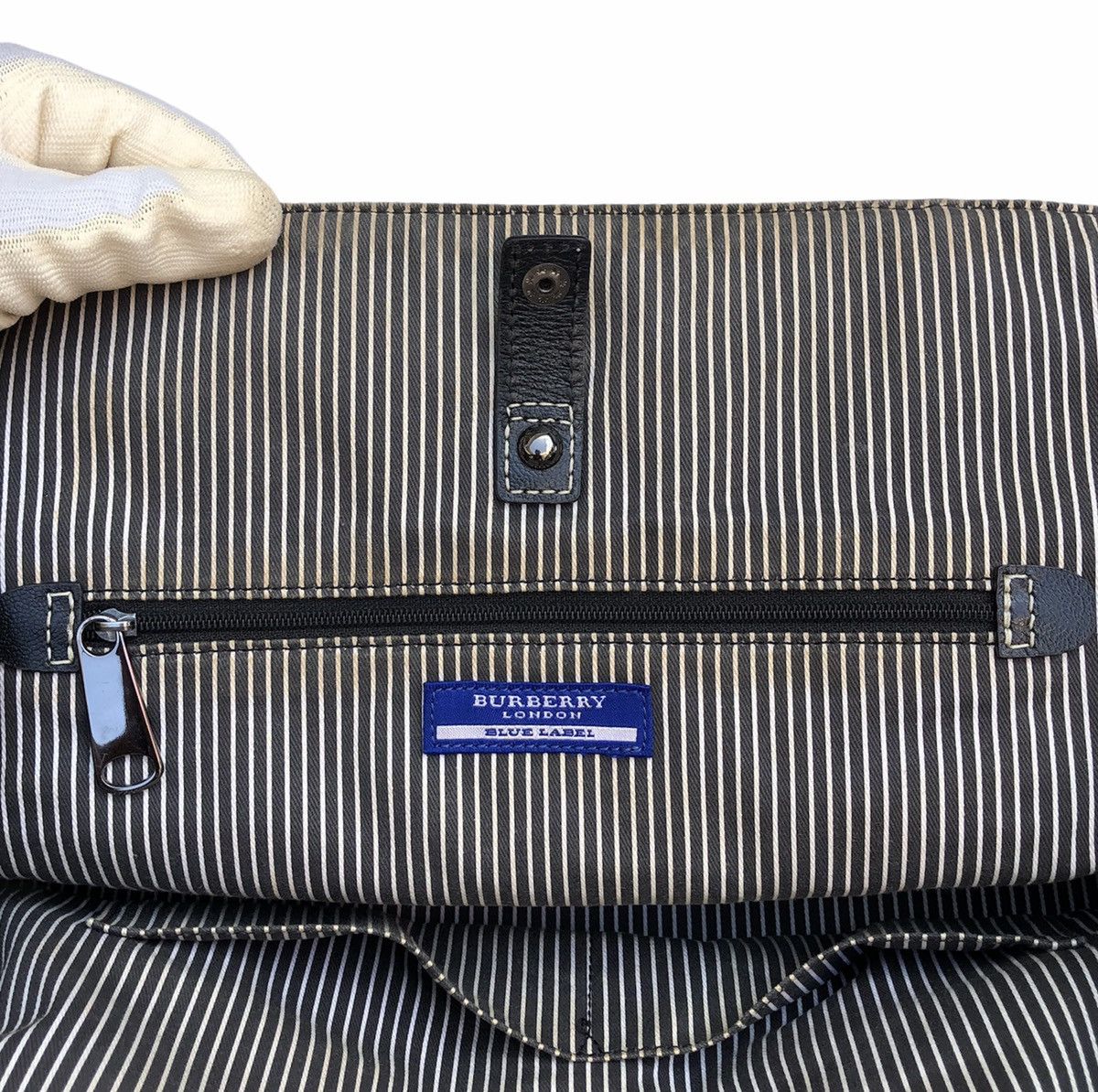 Burberry Burberry Blue Label Canvas Tote Bag With Leather Trim Size ONE SIZE - 15 Thumbnail