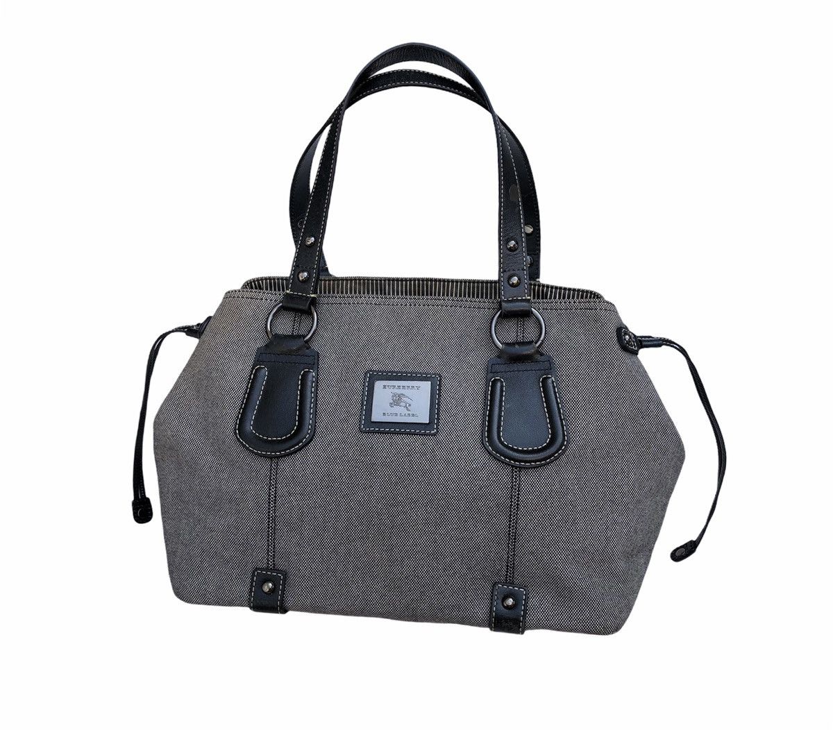 Burberry Blue Label Canvas Tote Bag With Leather Trim in Grey, Men's