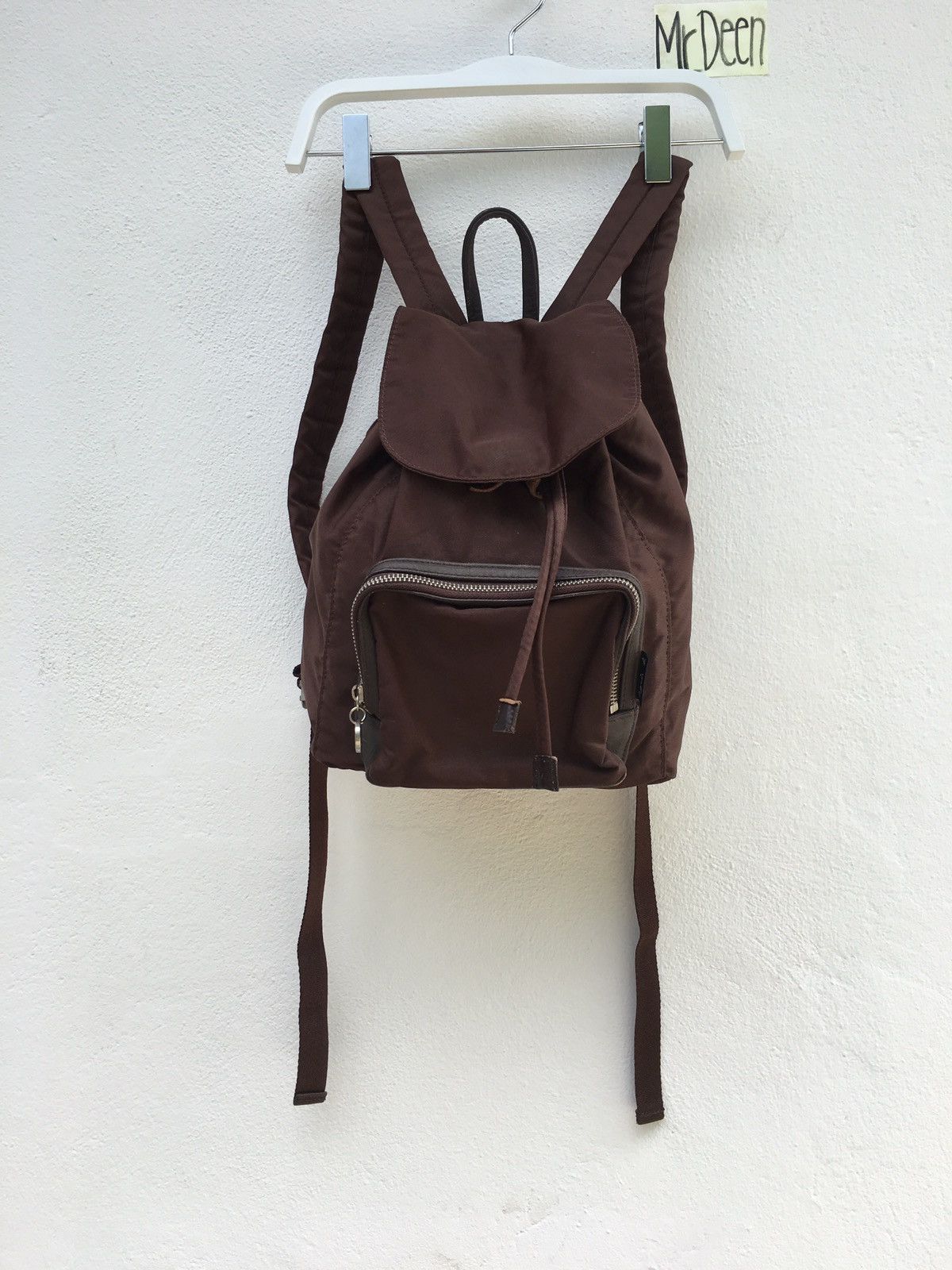 image of Vintage Agnes B. Nylon Rucksack Bagpack in Brown, Men's
