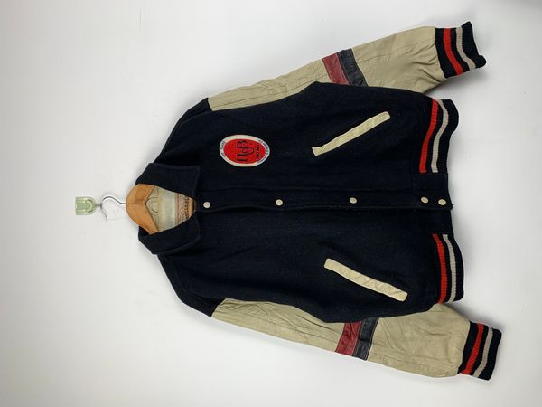 Louisville Slugger Vintage 80s Baseball Varsity Jacket Leather and Woo