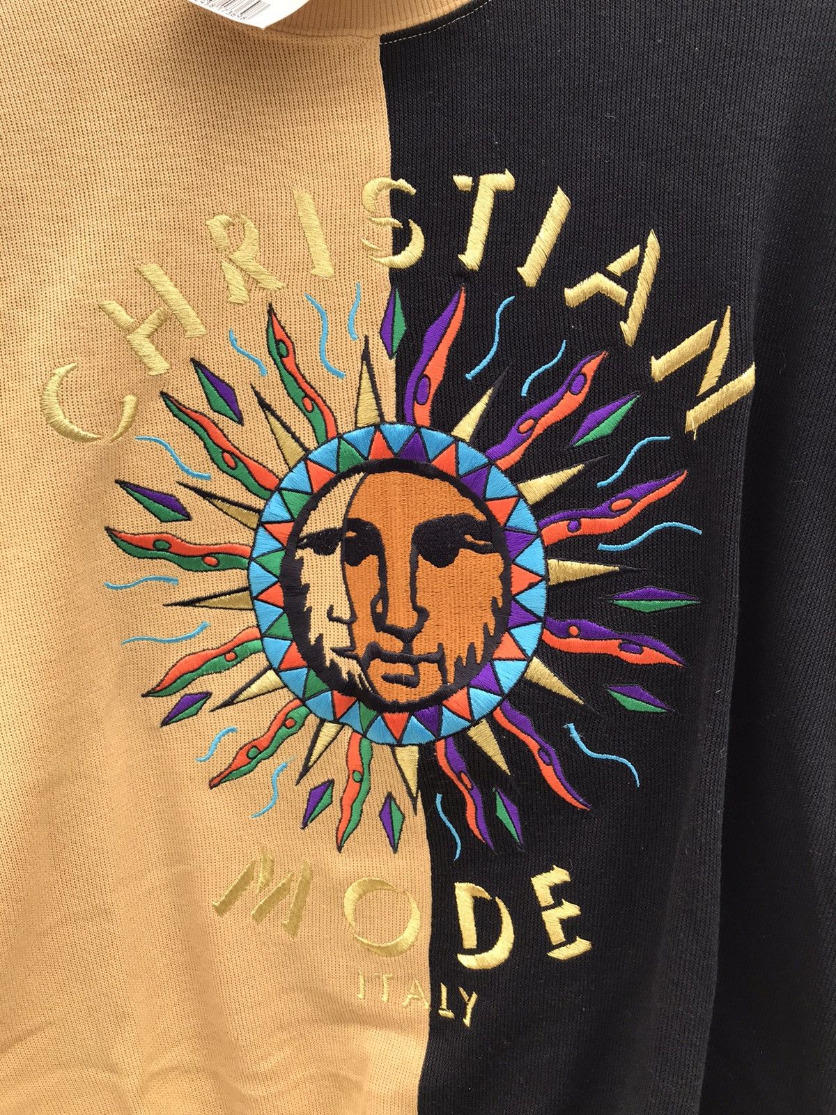 Designer Vintage Christian Mode Sweatshirt Big Logo Embroidered Size US M / EU 48-50 / 2 - 2 Thumbnail