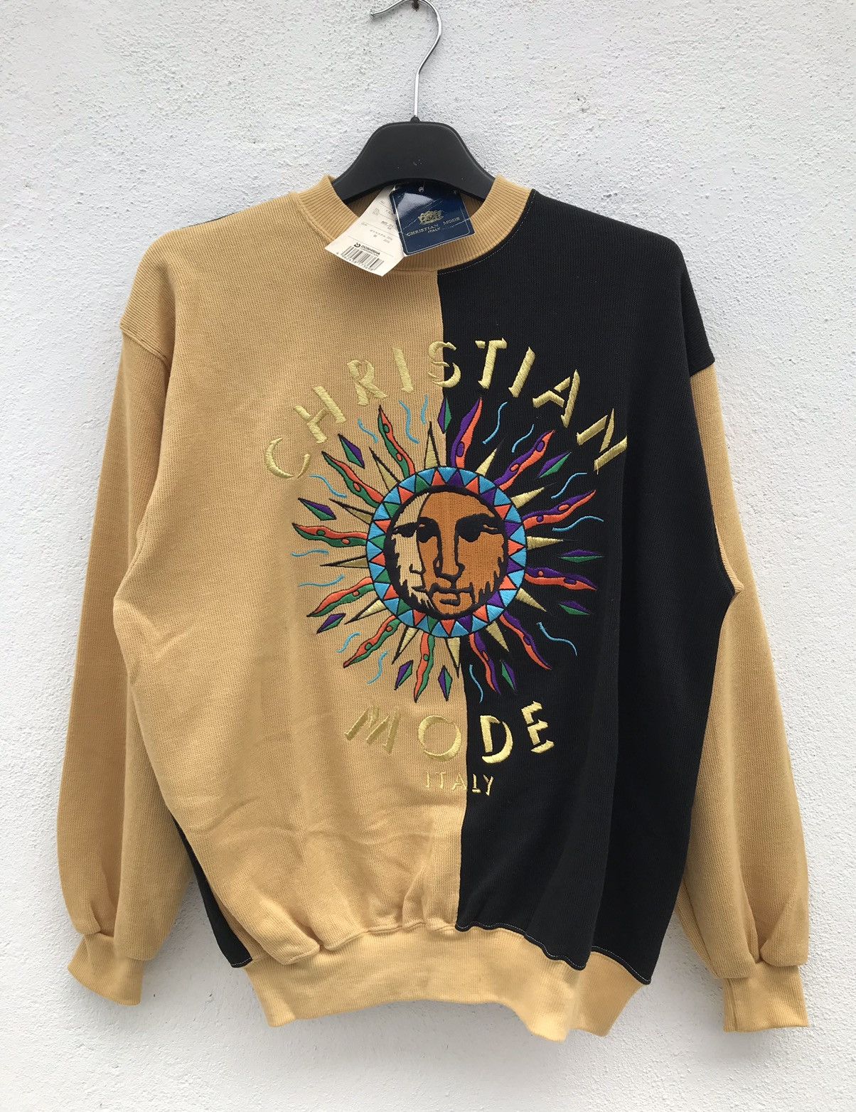 Designer Vintage Christian Mode Sweatshirt Big Logo Embroidered Size US M / EU 48-50 / 2 - 1 Thumbnail