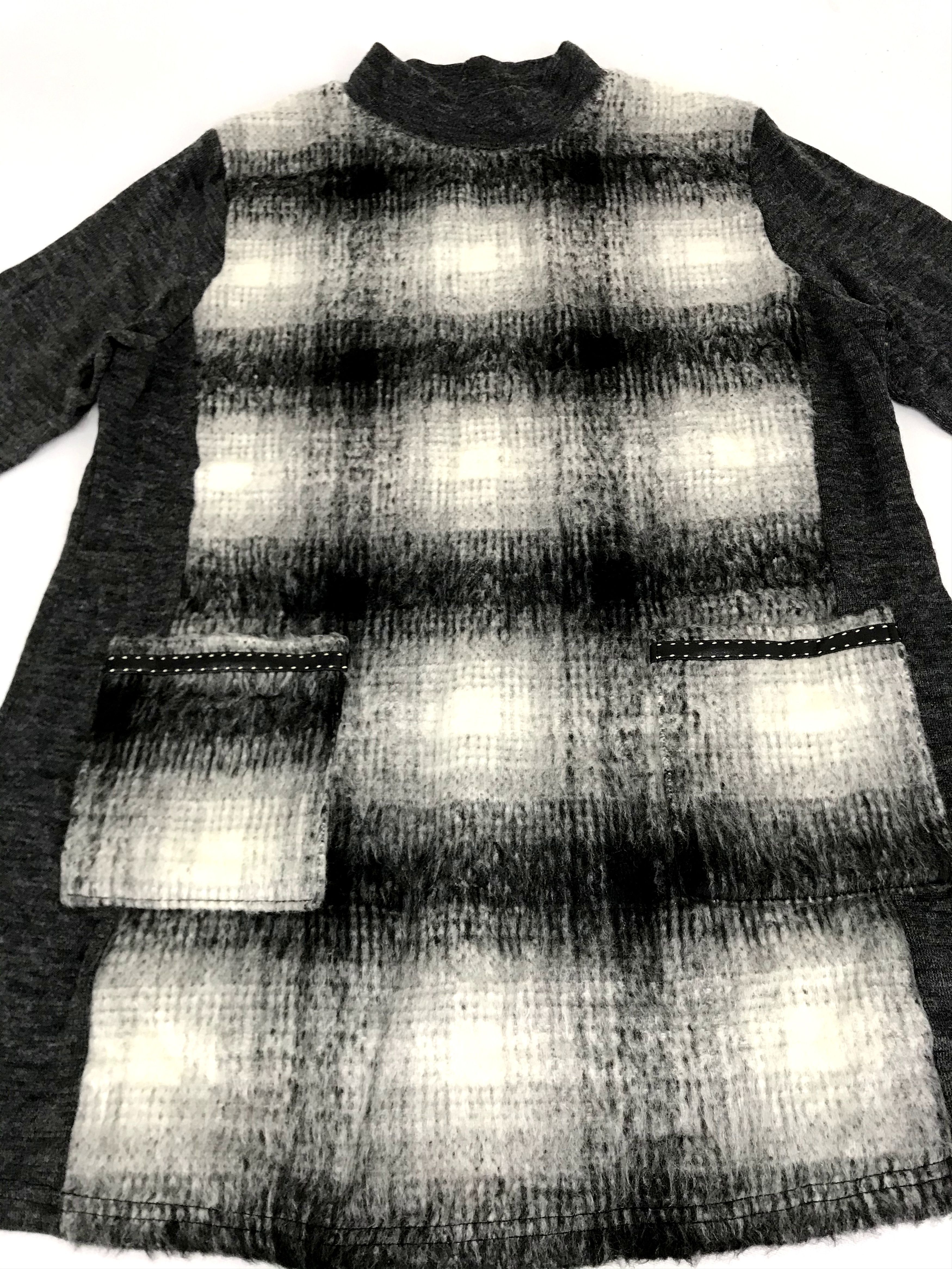 Other Luxury Shadow Plaid Checked Striped Wool Blouse Shirt Size M / US 6-8 / IT 42-44 - 2 Thumbnail