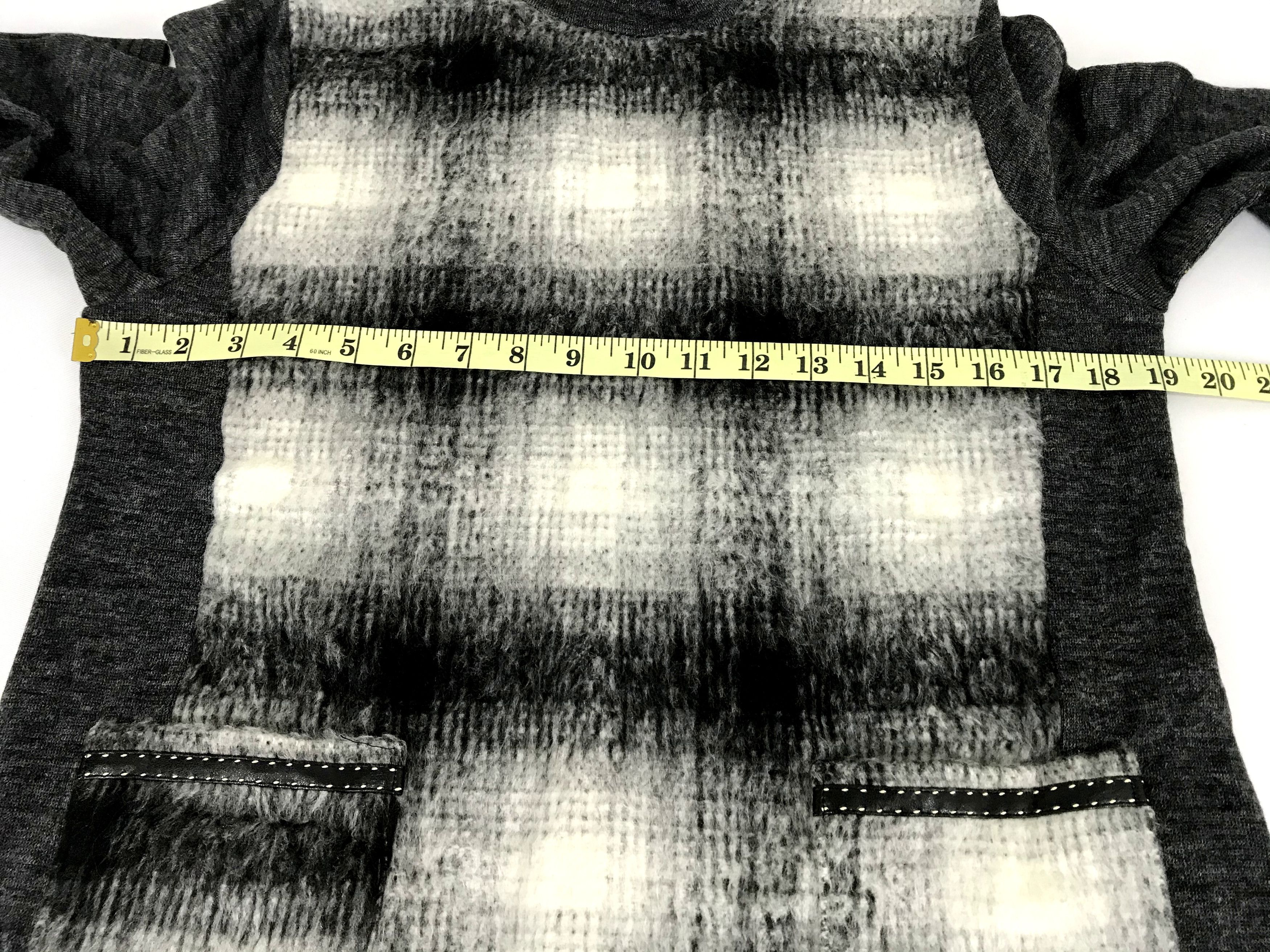 Other Luxury Shadow Plaid Checked Striped Wool Blouse Shirt Size M / US 6-8 / IT 42-44 - 7 Thumbnail