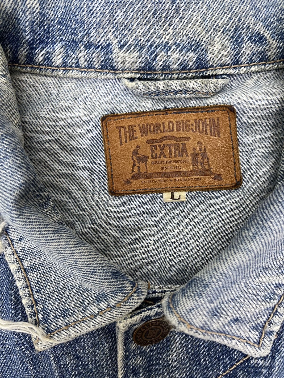 Vintage VINTAGE BIG JOHN DISTRESSED TRUCKER DENIM JACKET Size US L / EU 52-54 / 3 - 12 Thumbnail