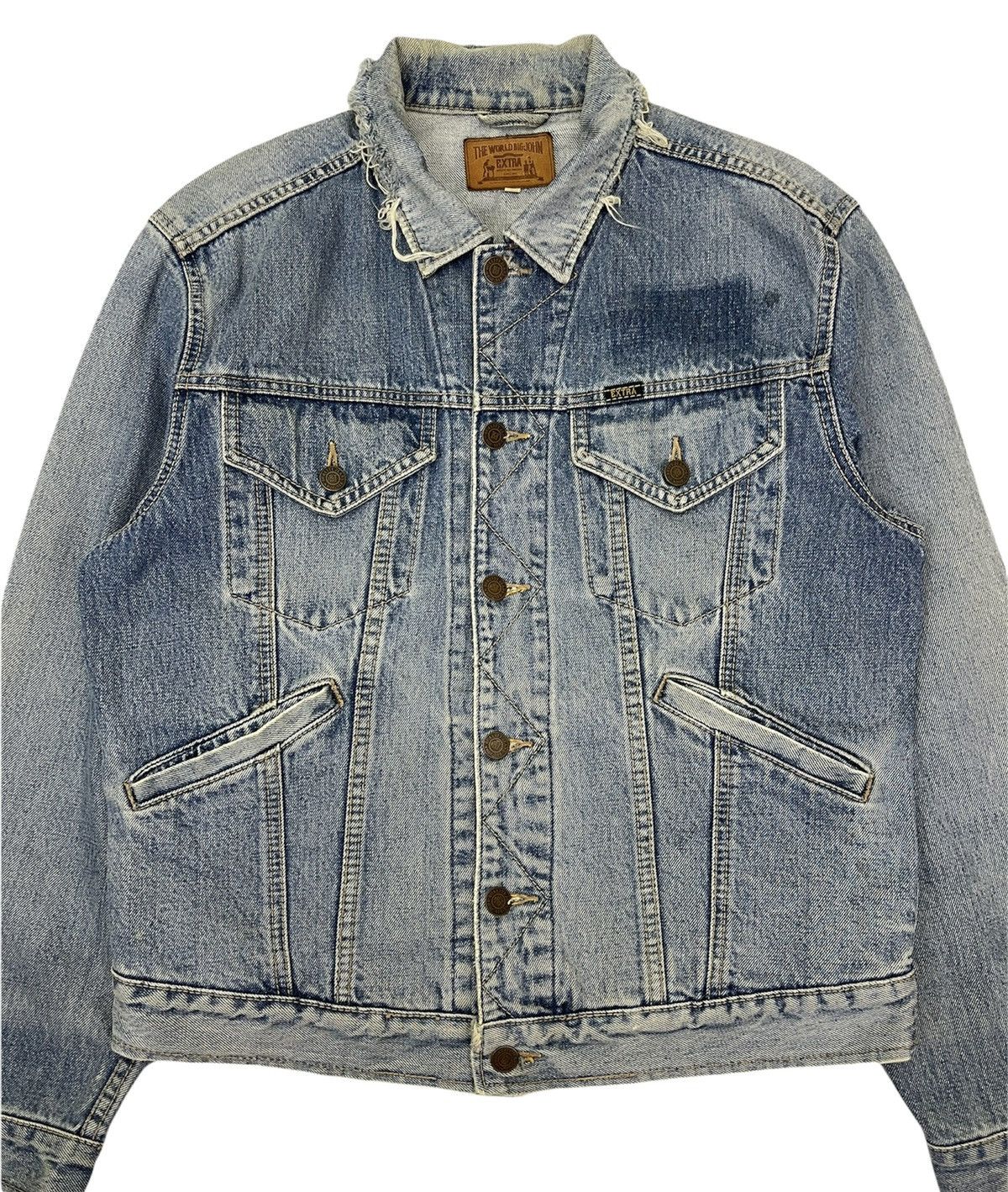 Vintage VINTAGE BIG JOHN DISTRESSED TRUCKER DENIM JACKET Size US L / EU 52-54 / 3 - 4 Thumbnail