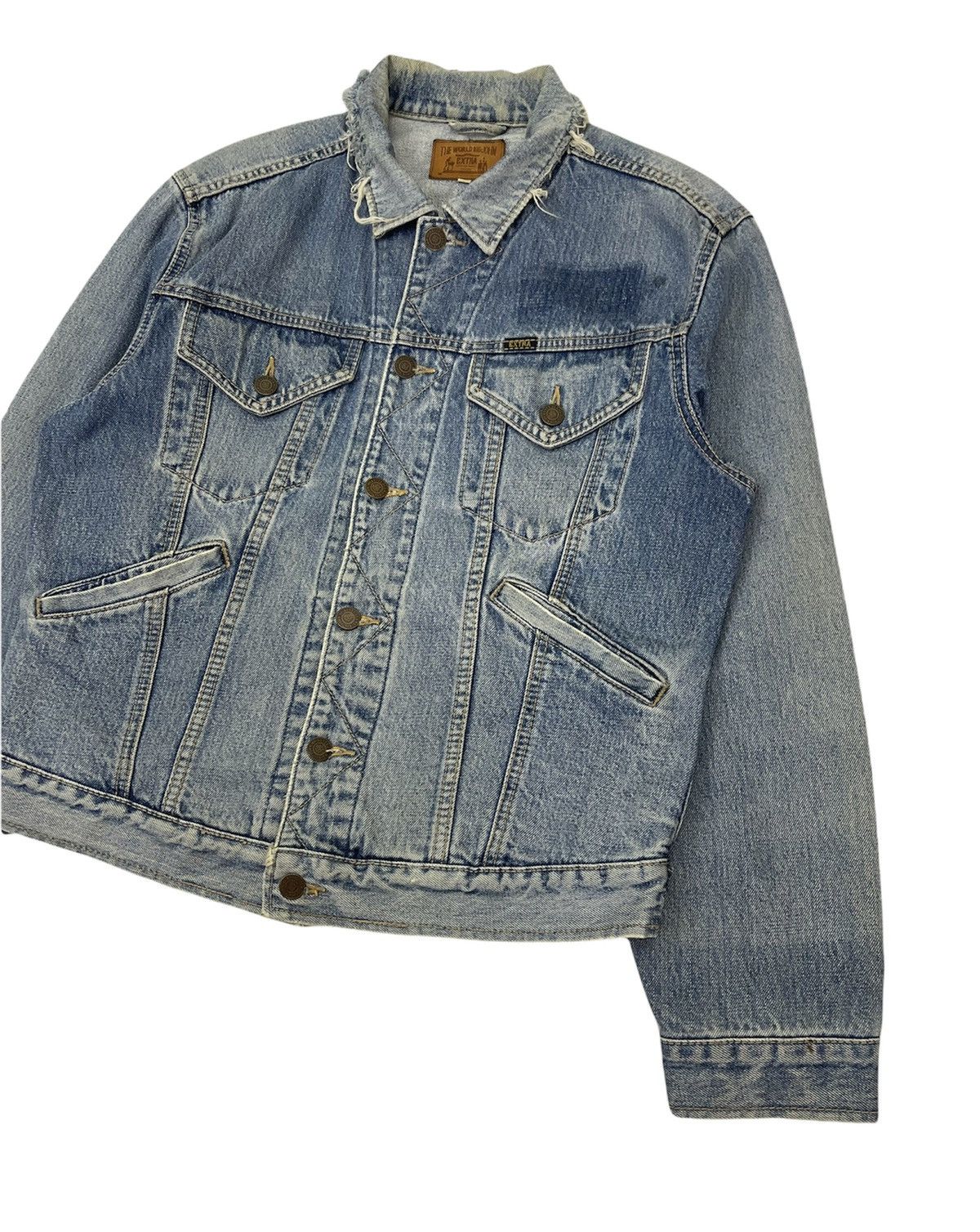 Vintage VINTAGE BIG JOHN DISTRESSED TRUCKER DENIM JACKET Size US L / EU 52-54 / 3 - 3 Thumbnail