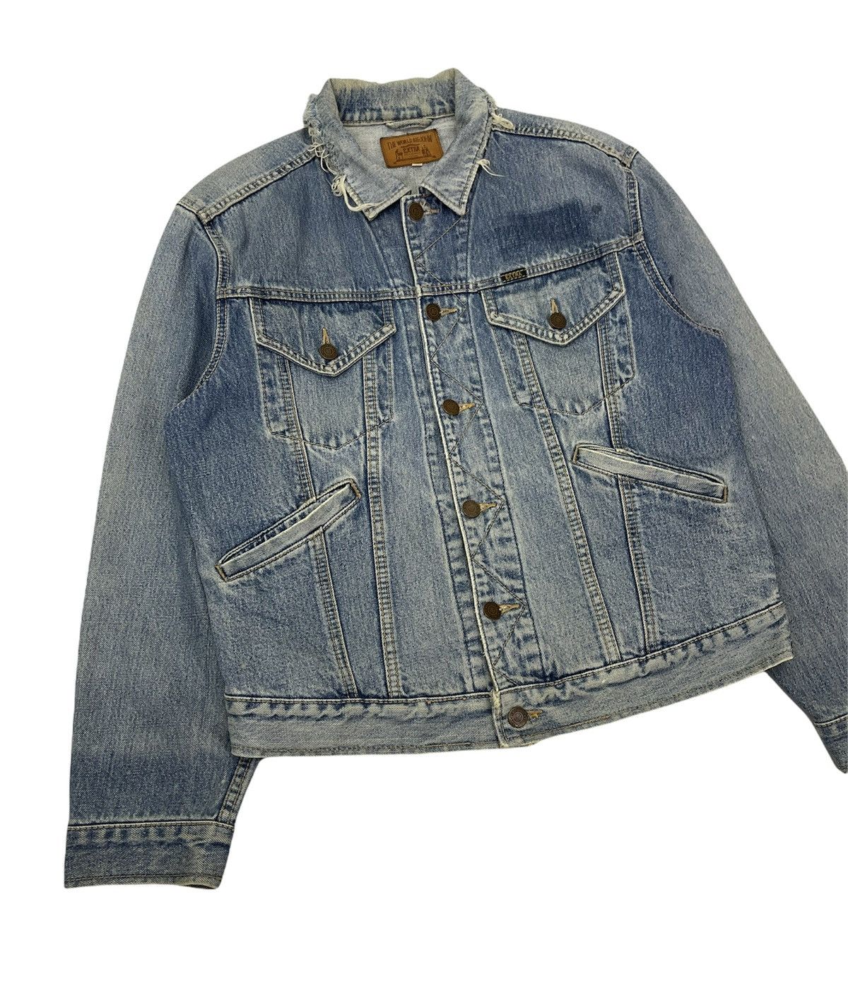 Vintage VINTAGE BIG JOHN DISTRESSED TRUCKER DENIM JACKET Size US L / EU 52-54 / 3 - 2 Thumbnail