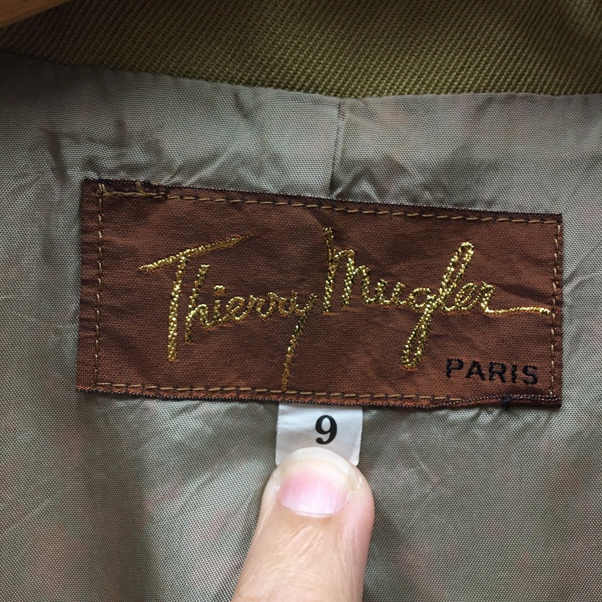 Designer × Thierry Mugler THIERRY MUGLER Olive Green Blazer Size S / US 4 / IT 40 - 10 Thumbnail