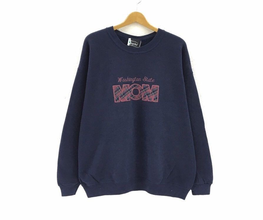 Vintage Vintage 90s Washington State MOM Crewneck Sweatshirt Size US L / EU 52-54 / 3 - 1 Thumbnail