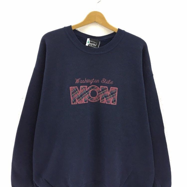 Vintage Vintage 90s Washington State MOM Crewneck Sweatshirt Size US L / EU 52-54 / 3 - 2 Thumbnail
