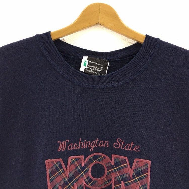 Vintage Vintage 90s Washington State MOM Crewneck Sweatshirt Size US L / EU 52-54 / 3 - 4 Thumbnail
