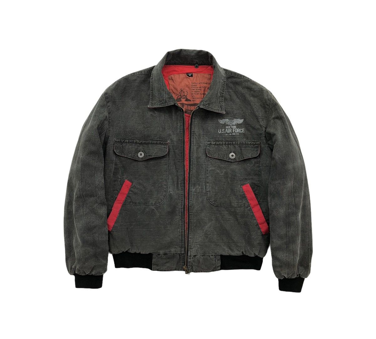 Vintage Vintage 90s NY US.Air Force Design Denim Bomber Jacket Size US M / EU 48-50 / 2 - 6 Thumbnail