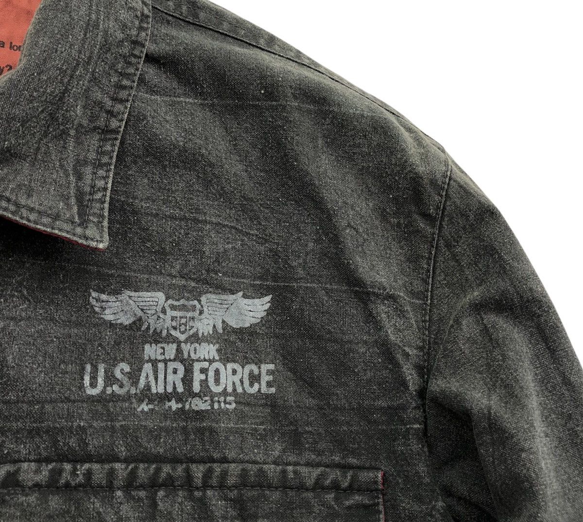 Vintage Vintage 90s NY US.Air Force Design Denim Bomber Jacket Size US M / EU 48-50 / 2 - 7 Thumbnail