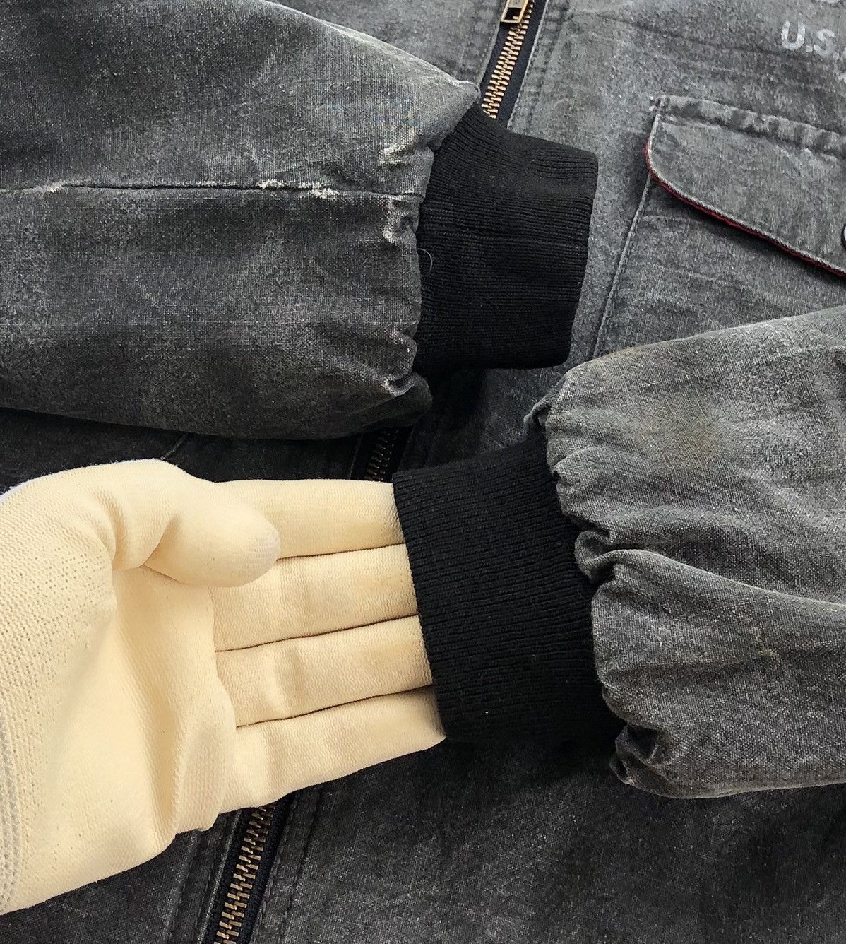 Vintage Vintage 90s NY US.Air Force Design Denim Bomber Jacket Size US M / EU 48-50 / 2 - 19 Thumbnail