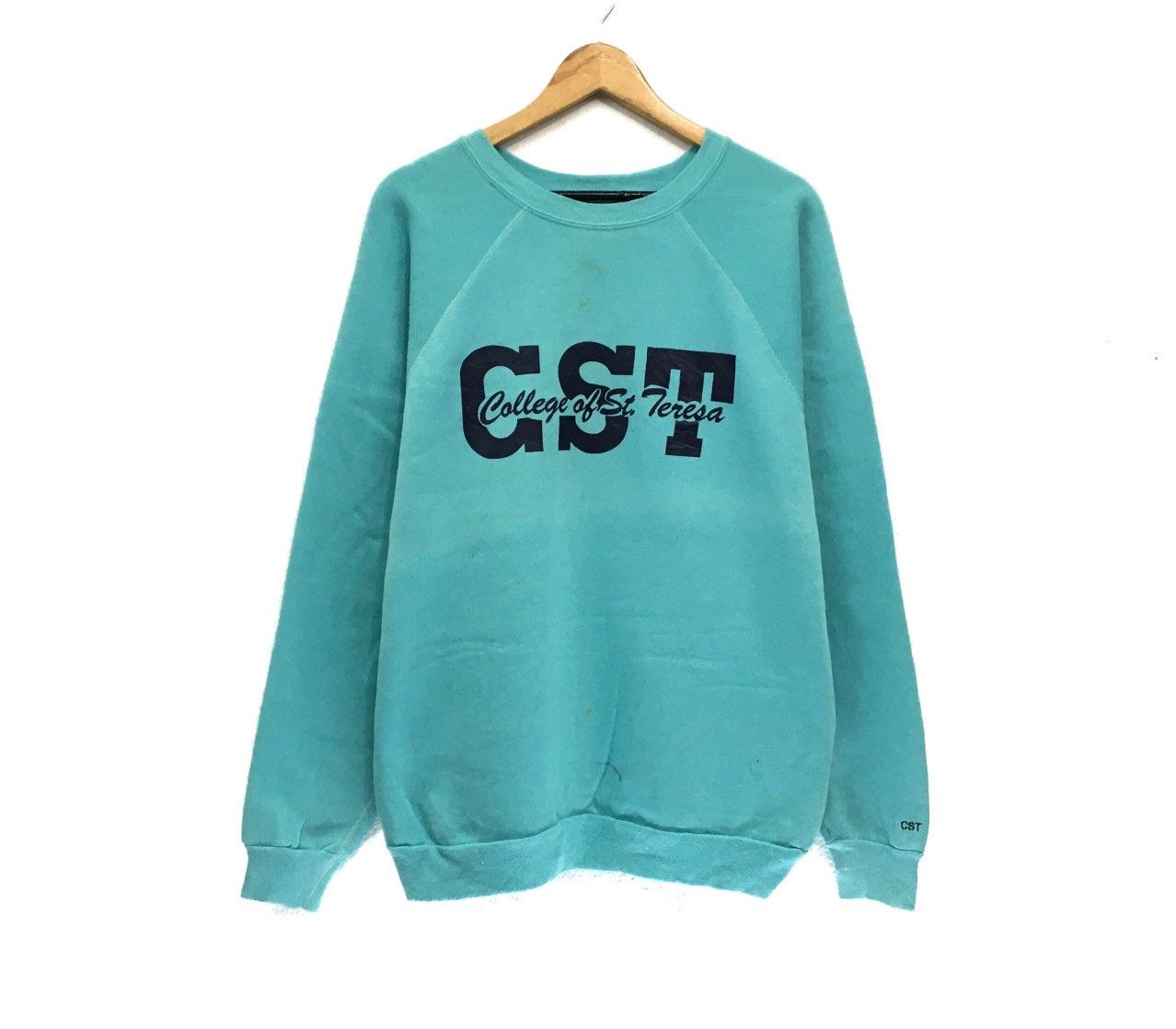 image of American College x Collegiate Vintage College St Teresa Crewneck Sweatshirts in Turqouise (Size Lar