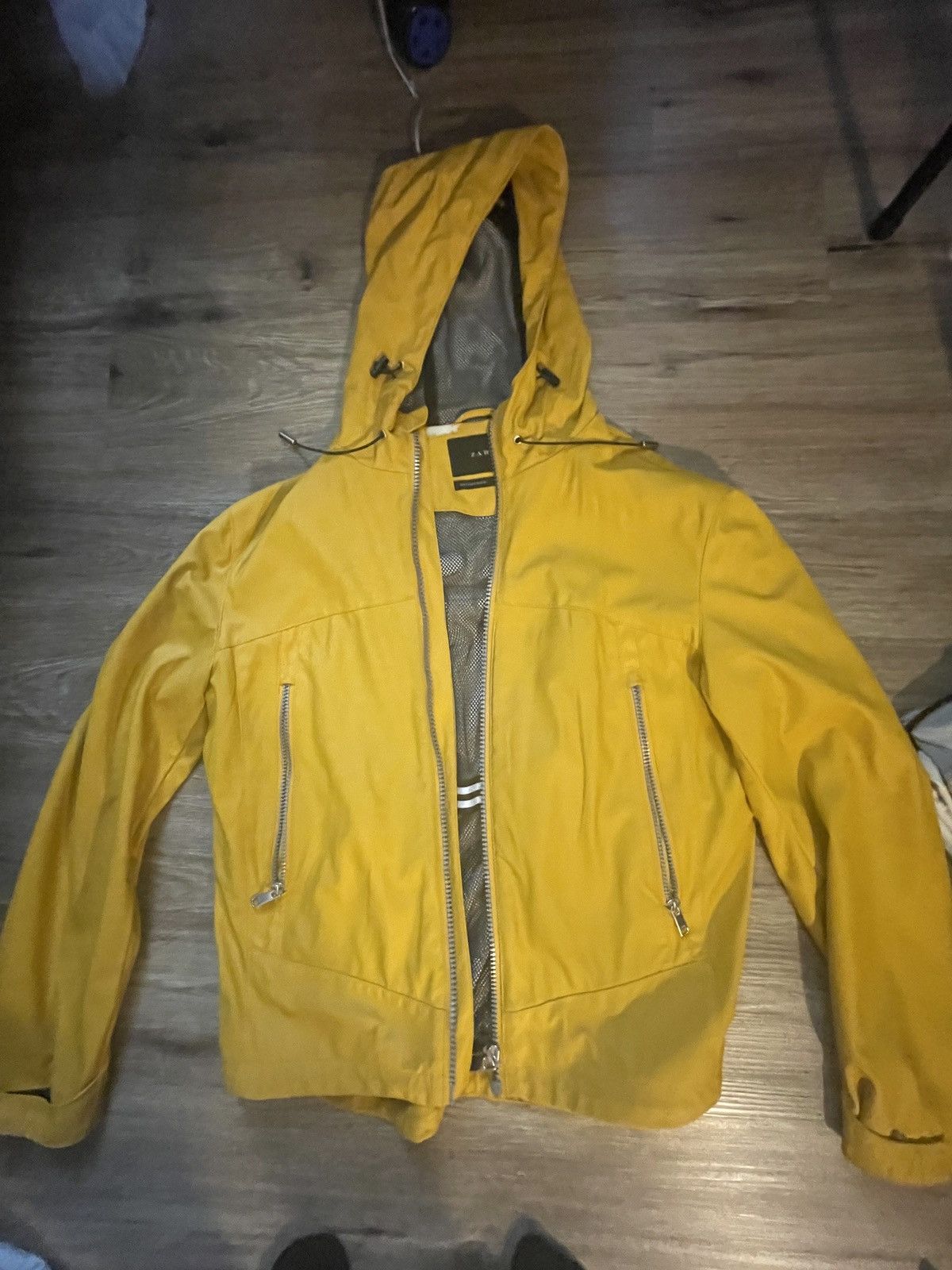Zara Zara light rain jacket. Mustard yellow Grailed
