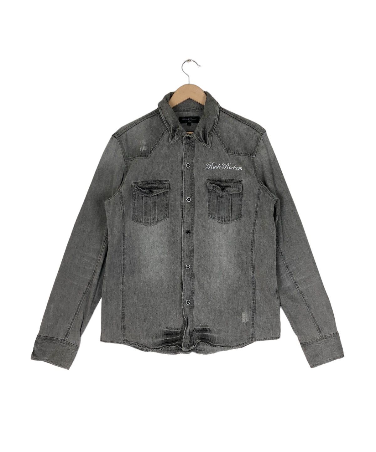 In The Attic In The Attic "Rudely Rockers Dancaholic"Western Denim Shirt Size US L / EU 52-54 / 3 - 2 Thumbnail