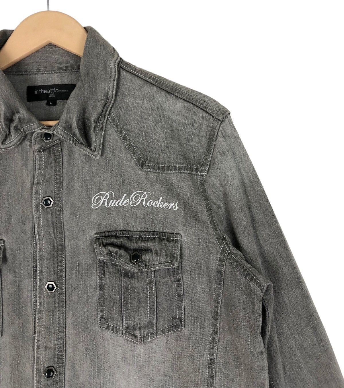 In The Attic In The Attic "Rudely Rockers Dancaholic"Western Denim Shirt Size US L / EU 52-54 / 3 - 9 Thumbnail