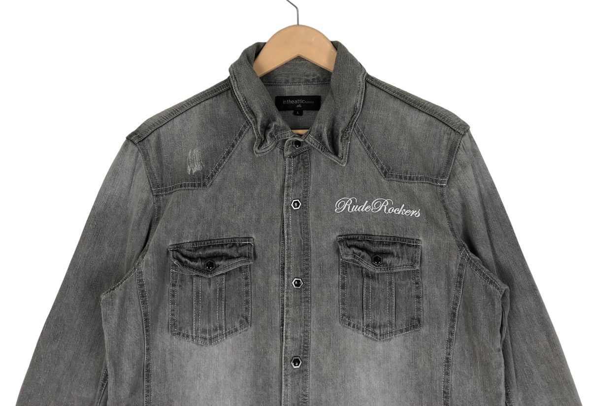 In The Attic In The Attic "Rudely Rockers Dancaholic"Western Denim Shirt Size US L / EU 52-54 / 3 - 7 Thumbnail