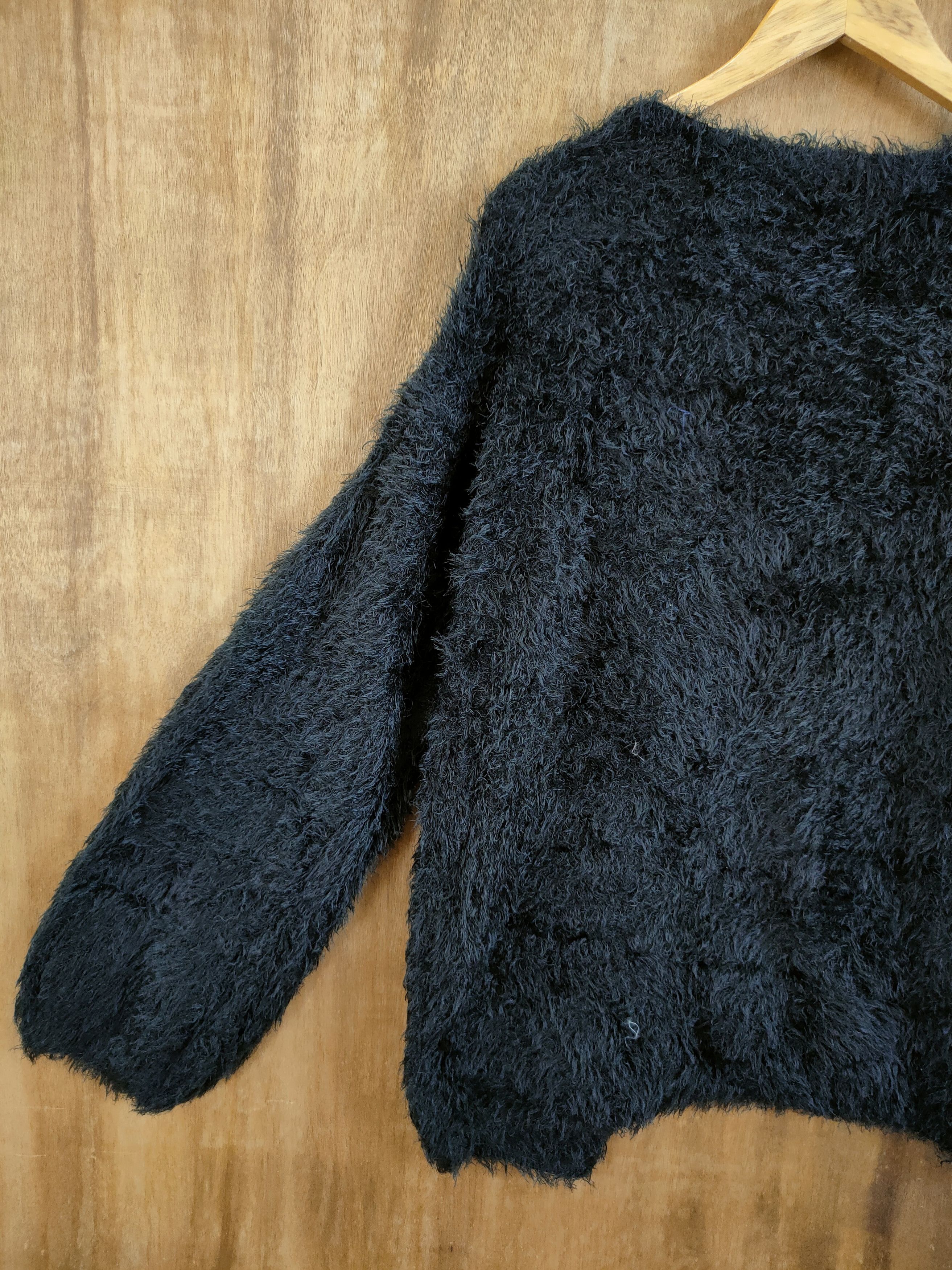 Aran Isles Knitwear DL Nice Claup Black shag shaggy mohair fur knitwear #46-932 Size US M / EU 48-50 / 2 - 10 Thumbnail