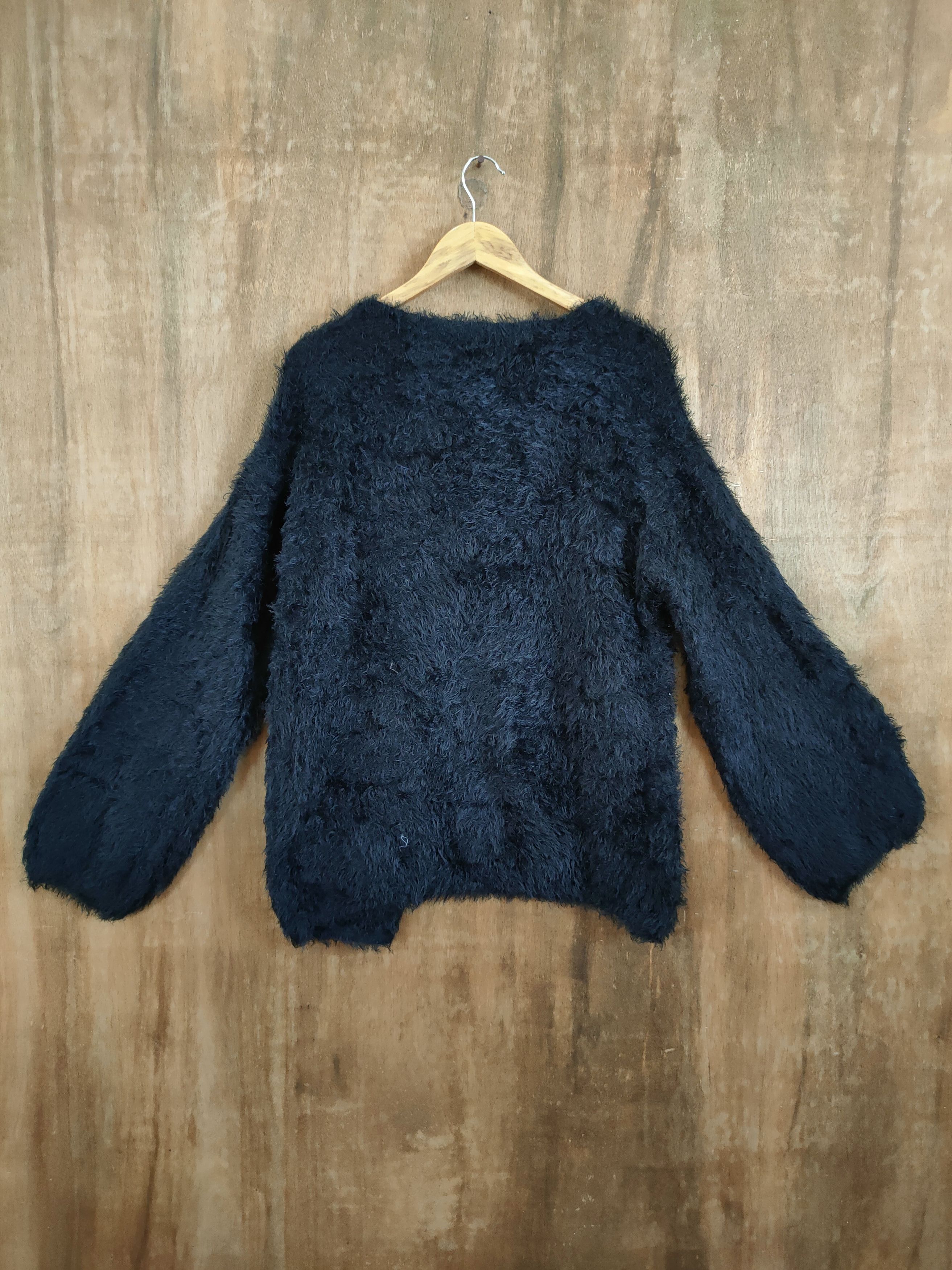 Aran Isles Knitwear DL Nice Claup Black shag shaggy mohair fur knitwear #46-932 Size US M / EU 48-50 / 2 - 9 Thumbnail