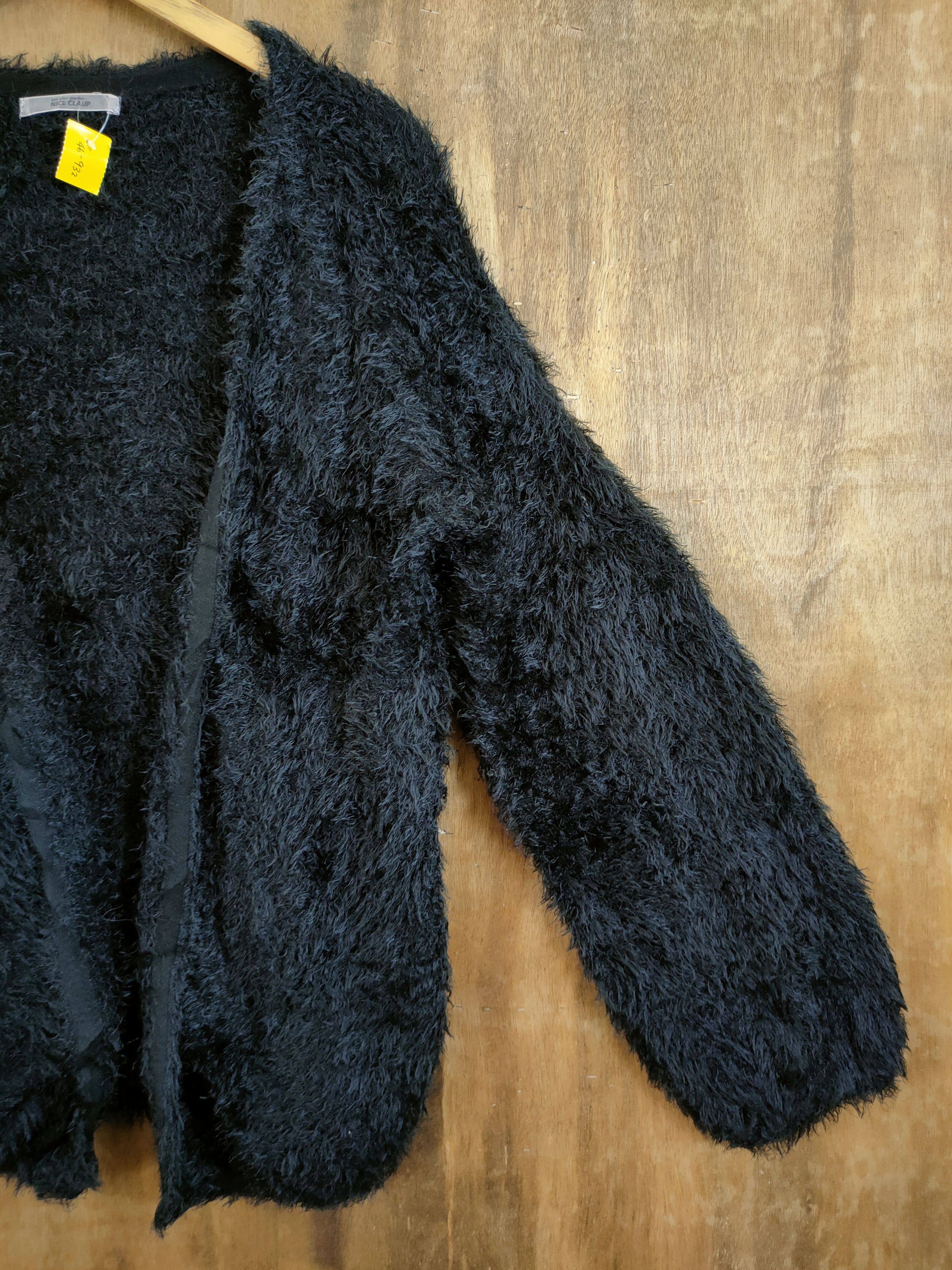 Aran Isles Knitwear DL Nice Claup Black shag shaggy mohair fur knitwear #46-932 Size US M / EU 48-50 / 2 - 3 Thumbnail