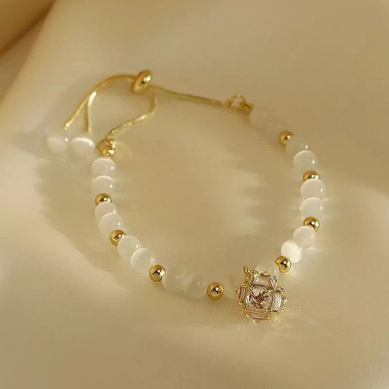 Jewelry × Vintage Advanced Simple Opals Charm Bracelet Size ONE SIZE - 2 Thumbnail