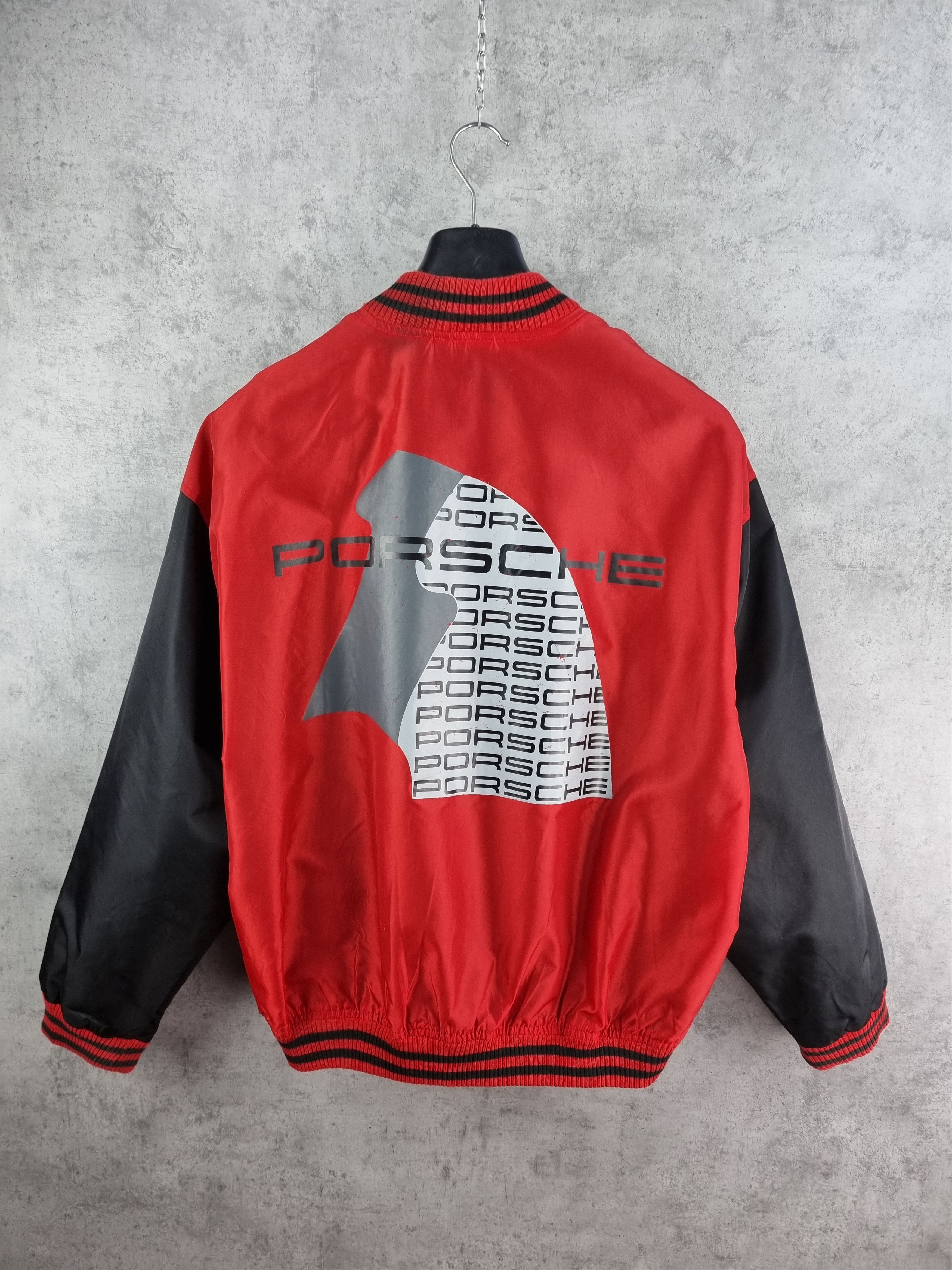 Formula 1 Vintage 90s Porsche Monogram Big Logo Nylon Bomber Jacket Size US XL / EU 56 / 4 - 2 Thumbnail