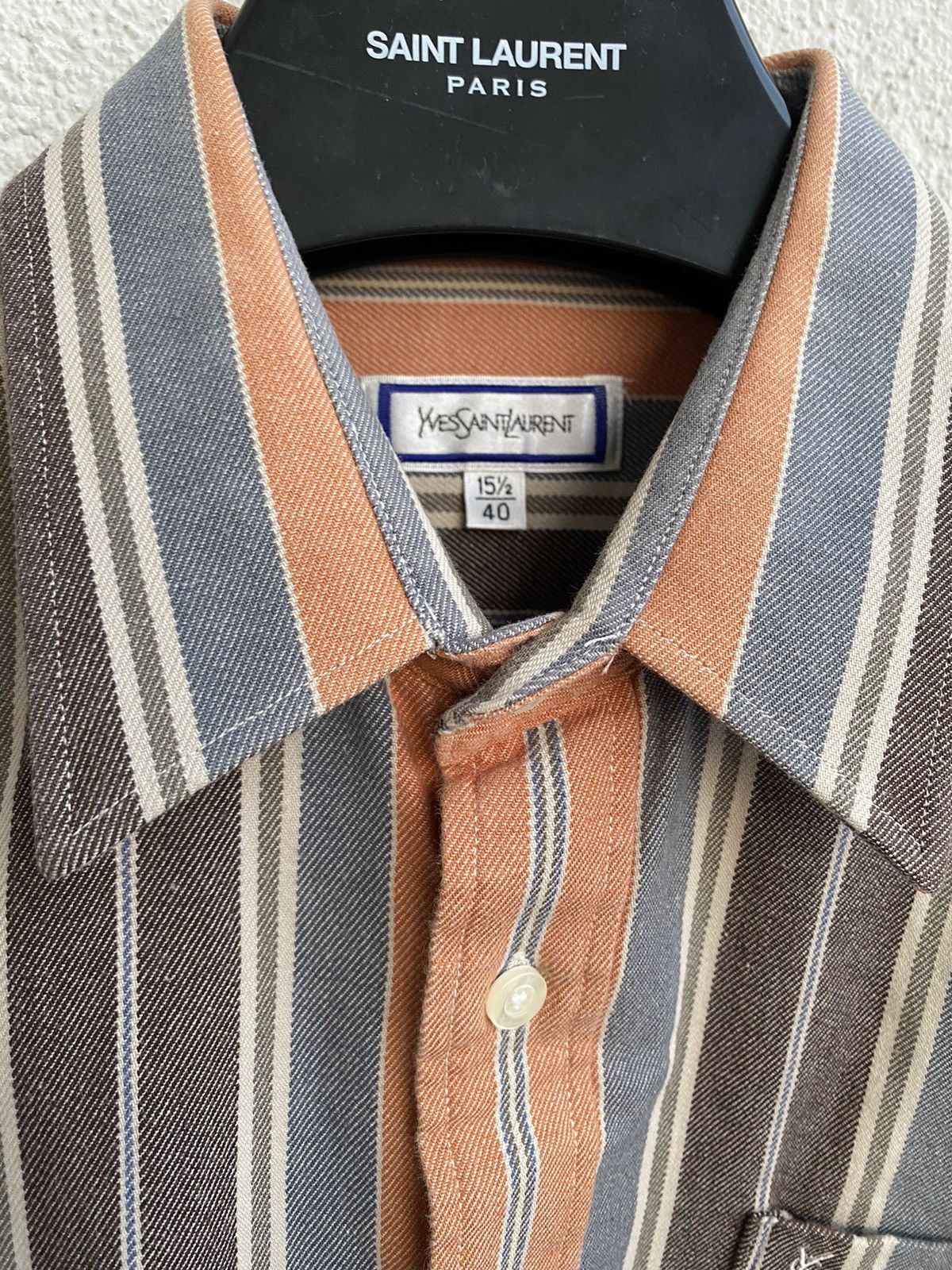 Yves Saint Laurent 90s YSL Shirt Rare Short Sleeve Button Up Collar Vintage y2k Size US L / EU 52-54 / 3 - 10 Thumbnail