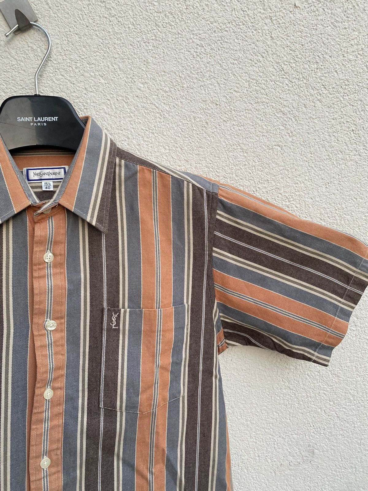Yves Saint Laurent 90s YSL Shirt Rare Short Sleeve Button Up Collar Vintage y2k Size US L / EU 52-54 / 3 - 5 Thumbnail