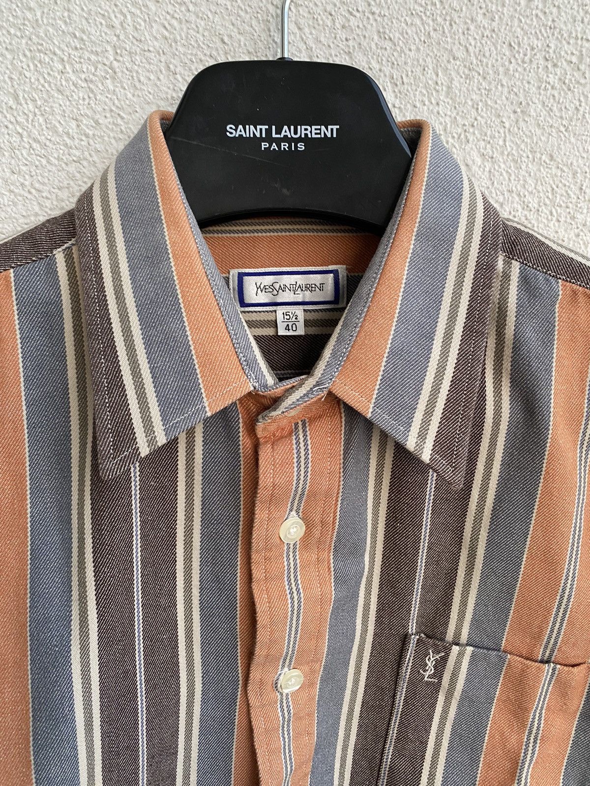 Yves Saint Laurent 90s YSL Shirt Rare Short Sleeve Button Up Collar Vintage y2k Size US L / EU 52-54 / 3 - 18 Thumbnail