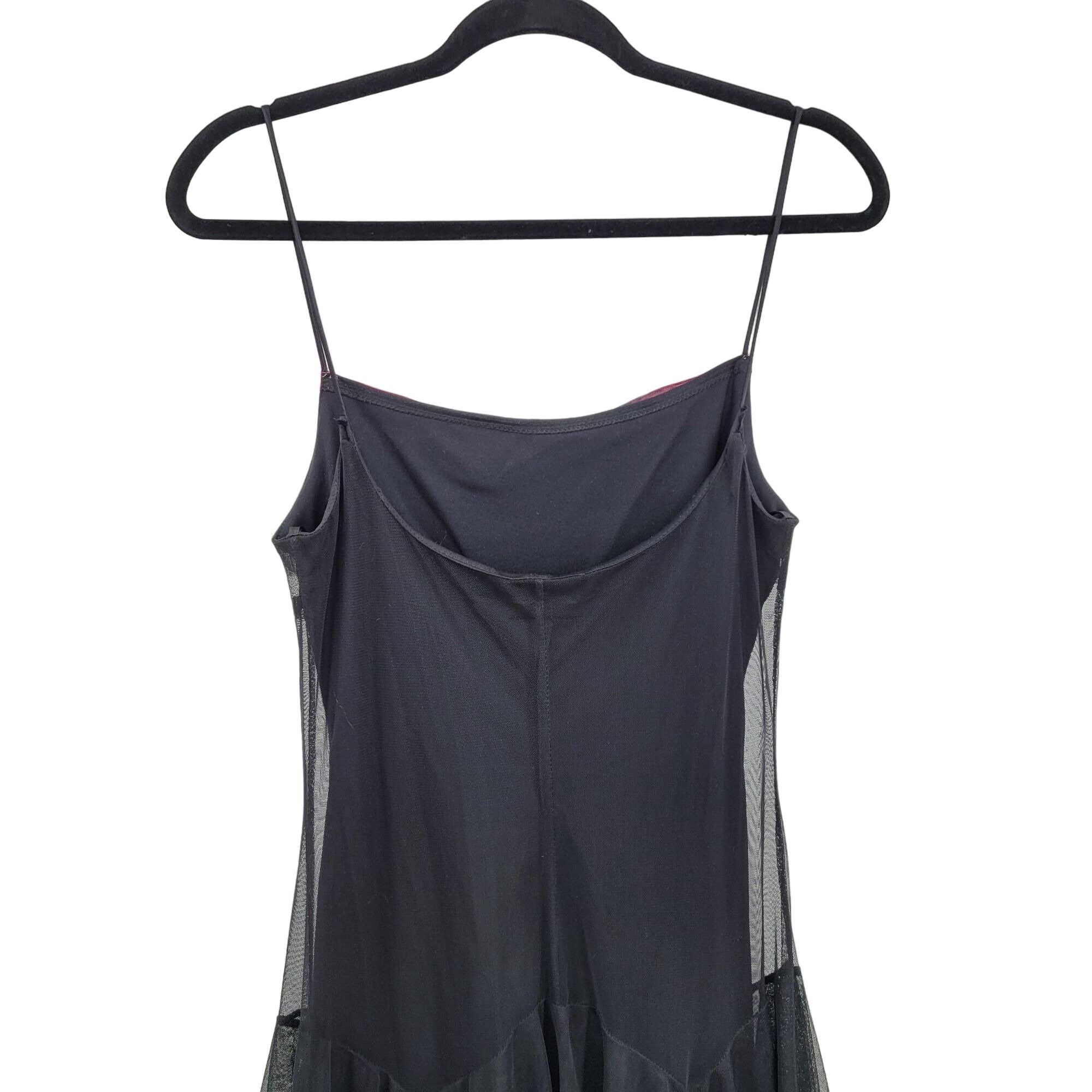 Vintage 90s Midi Dress M Black Mesh Overlay Pink Ribbon Trim -  www.joarbit.com