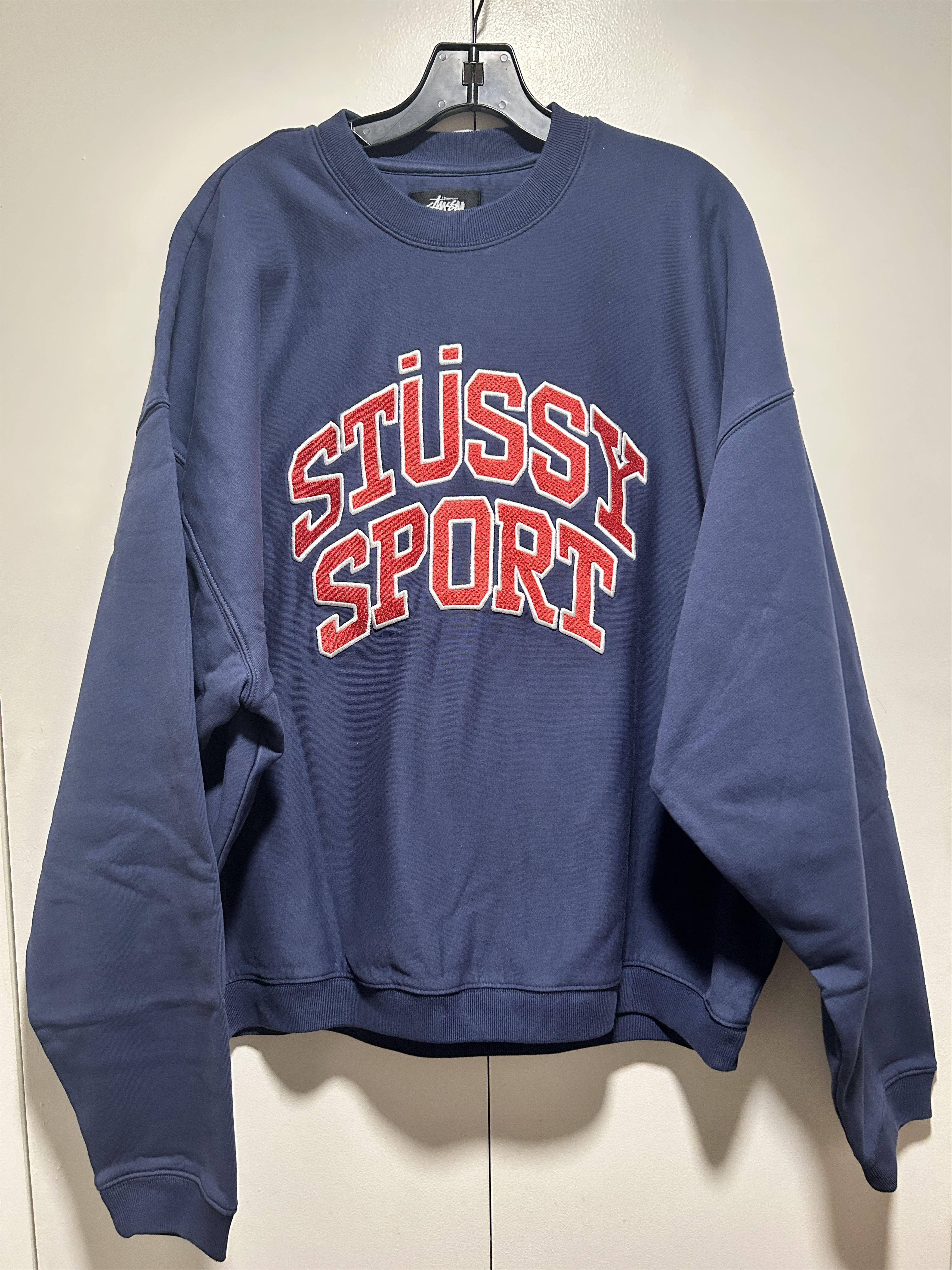 Stussy Stussy Relaxed Oversized Stussy Sport Graphic Crew Navy ...