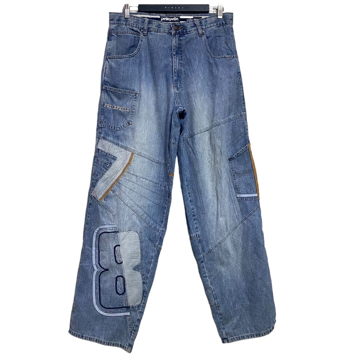 Marc Buchanan × Pelle Pelle Vintage Pelle Pelle Denim Multi Pocket Baggy Pants Size US 34 / EU 50 - 1 Thumbnail