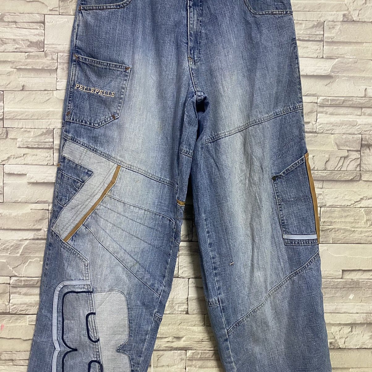 Marc Buchanan × Pelle Pelle Vintage Pelle Pelle Denim Multi Pocket Baggy Pants Size US 34 / EU 50 - 4 Thumbnail