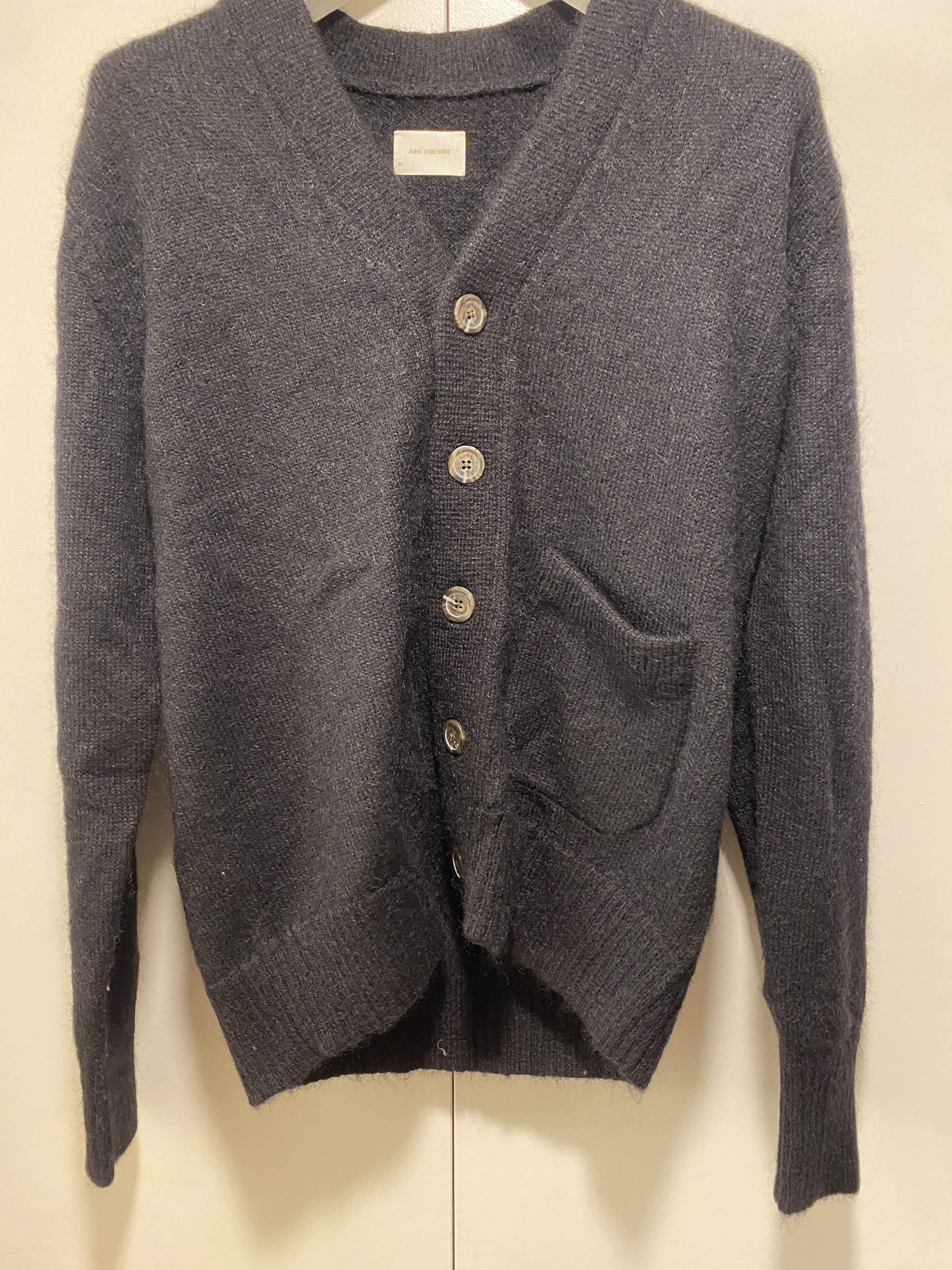 image of Aime Leon Dore / Ald Mohair Cardigan Sweater- Black, Men's (Size Medium)