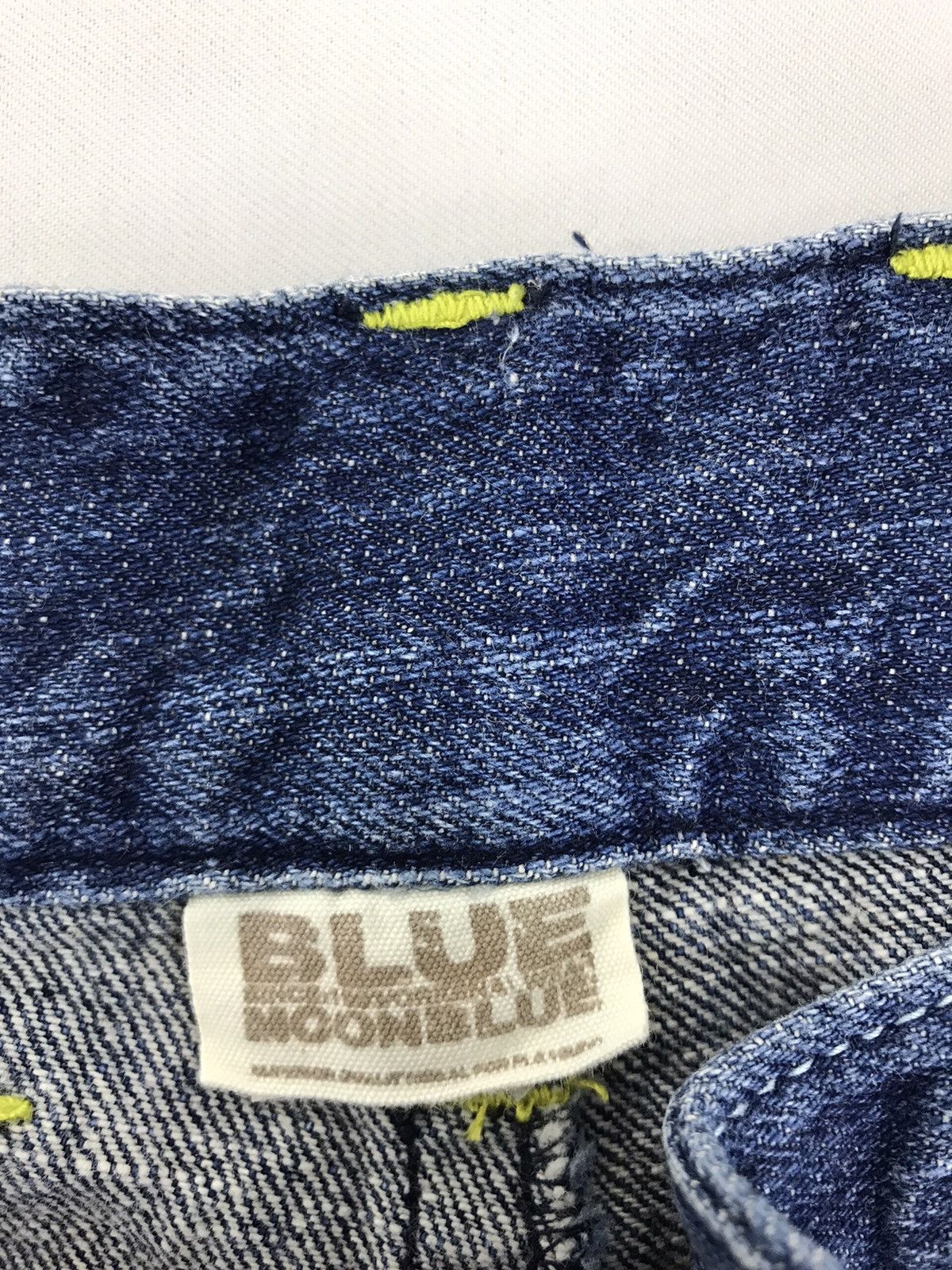 Japanese Brand × Vintage Blue Moon Blue Short Pant Indigo Printed Denim Spell Out Size US 32 / EU 48 - 7 Thumbnail