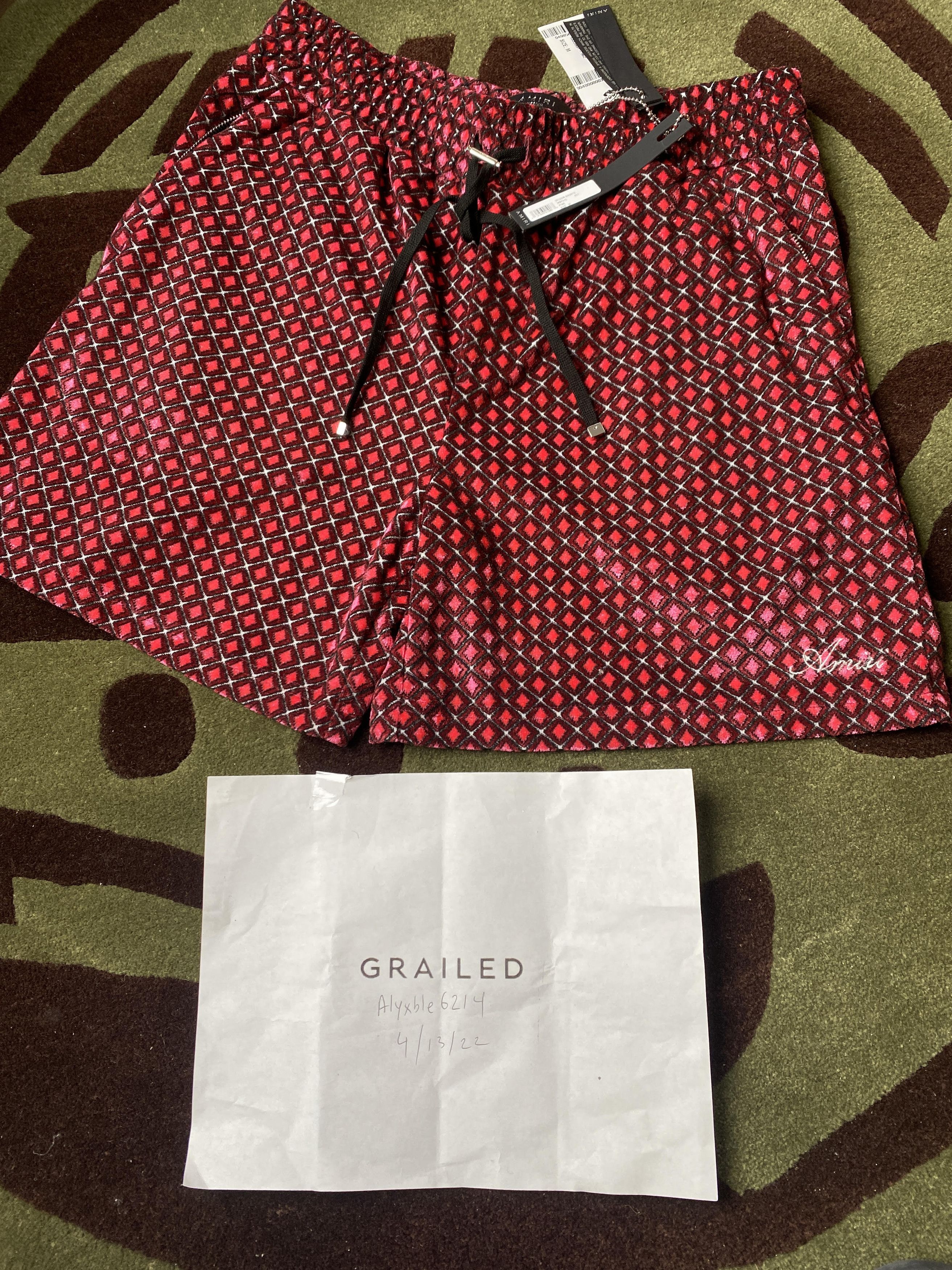 Amiri Amiri Velour Shorts Checkered patterns Size Medium Size US 32 / EU 48 - 1 Thumbnail