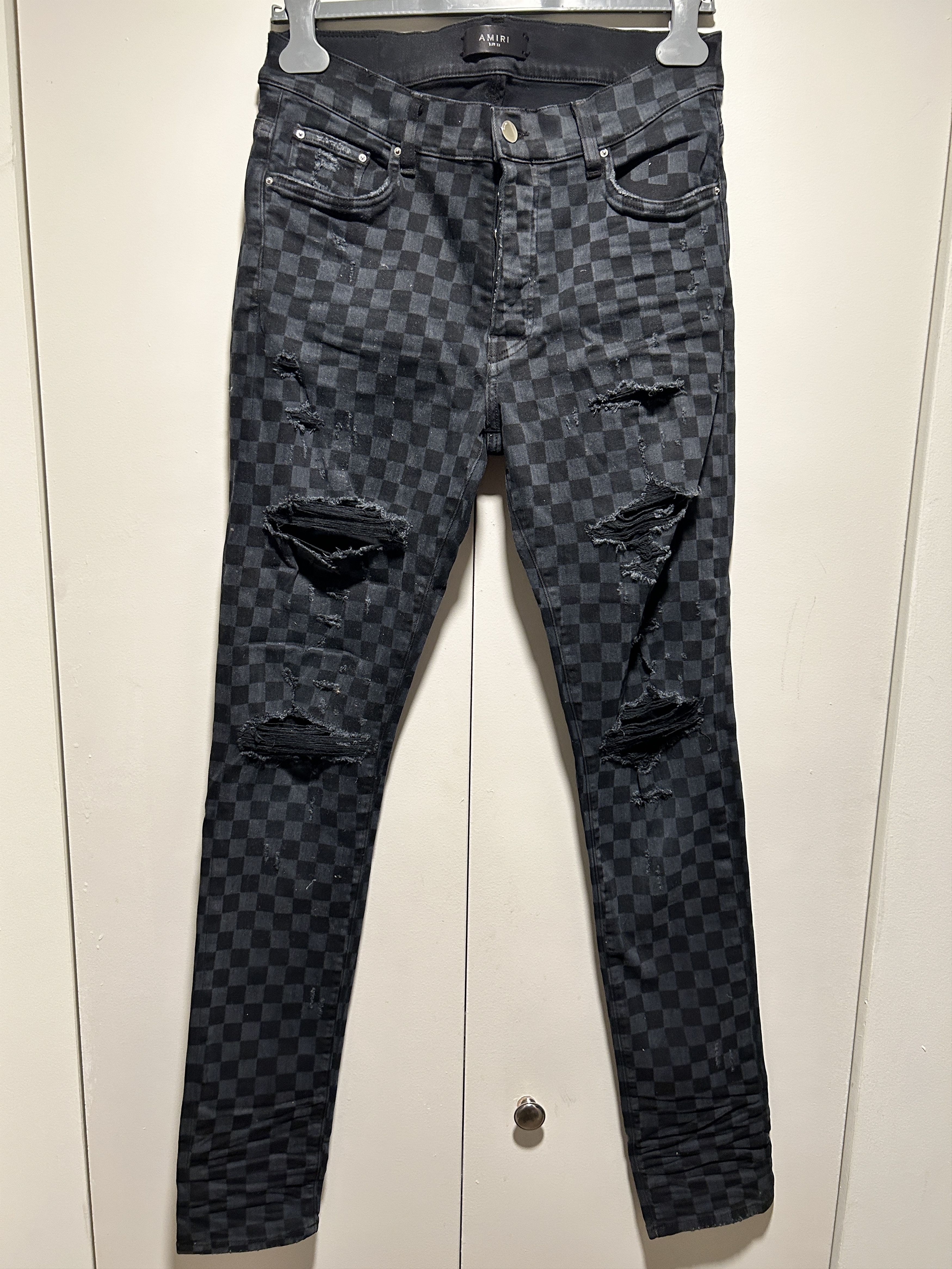 Amiri Amiri laser check thrasher plus jeans black size 33 Size US 33 - 1 Thumbnail