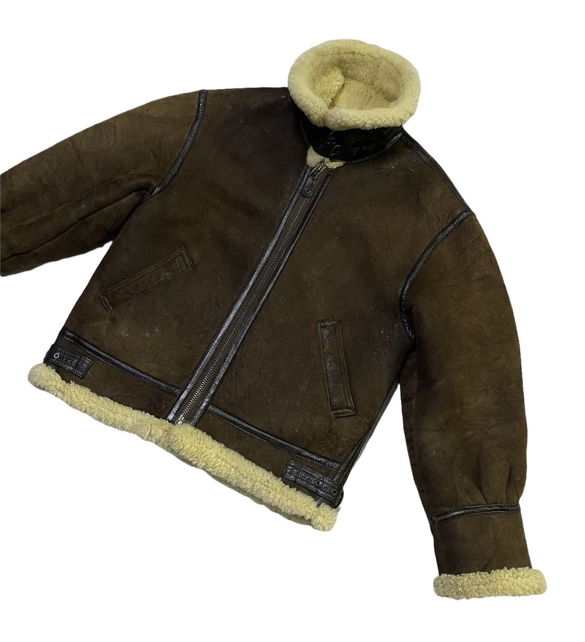 Avirex Eagle Sqdn TYPE B-3 Sheepskin Aviator Bomber Jacket Size US M / EU 48-50 / 2 - 20 Thumbnail