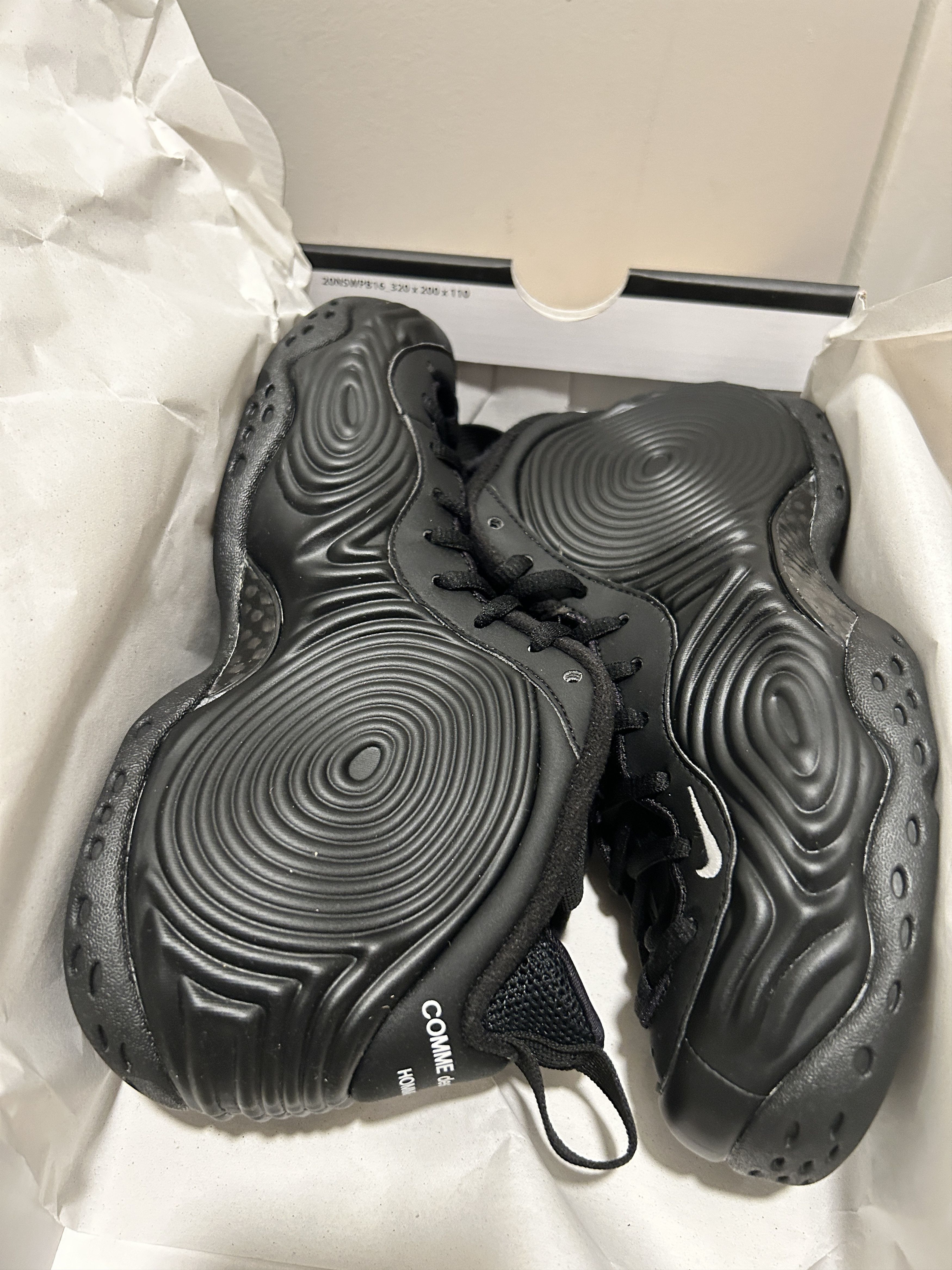 Comme des Garcons Homme Plus × Nike Nike Air Foamposite One Comme des Garcons Homme Plus Black Size US 5 / EU 37 - 2 Thumbnail