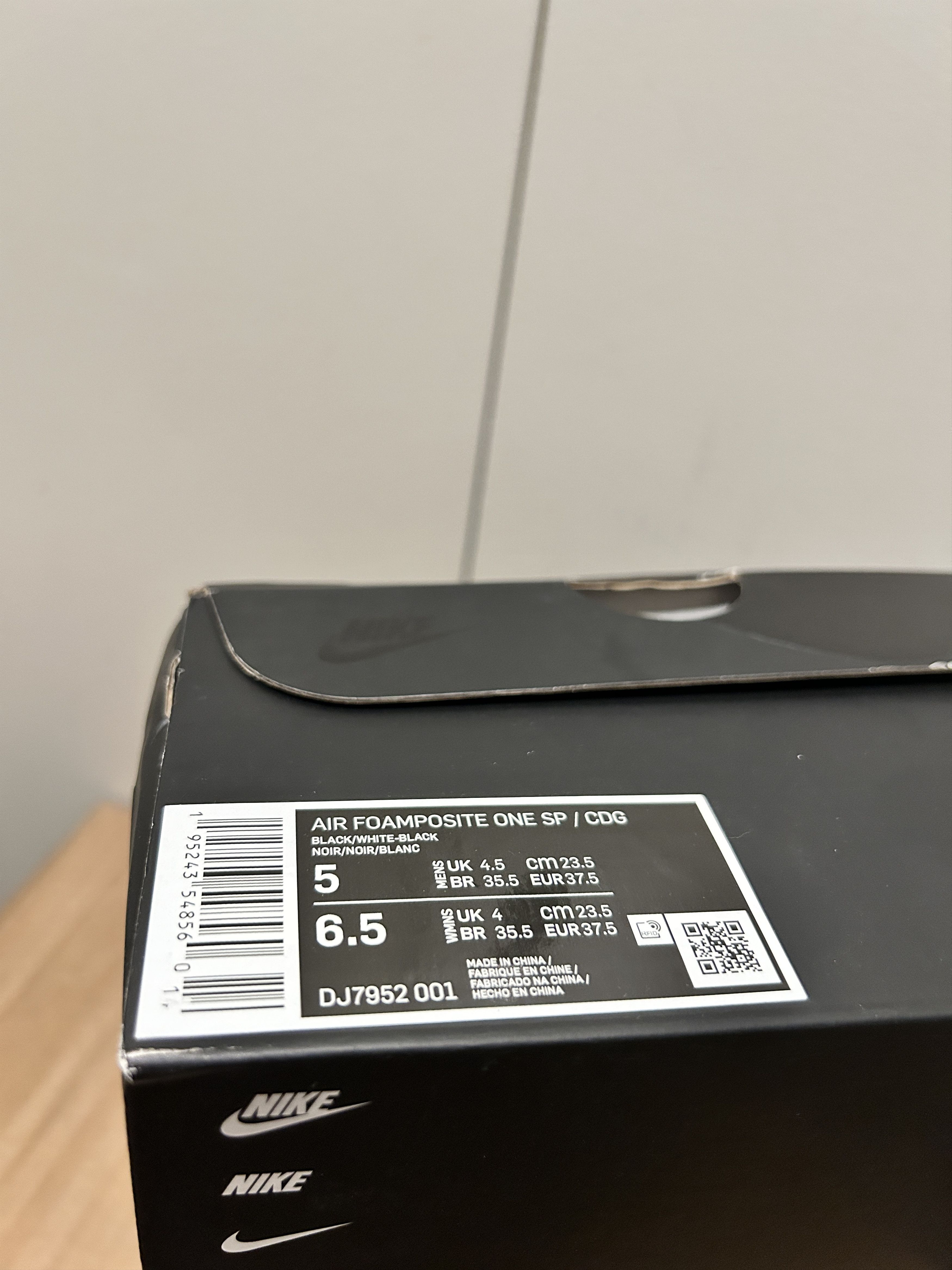 Comme des Garcons Homme Plus × Nike Nike Air Foamposite One Comme des Garcons Homme Plus Black Size US 5 / EU 37 - 9 Thumbnail
