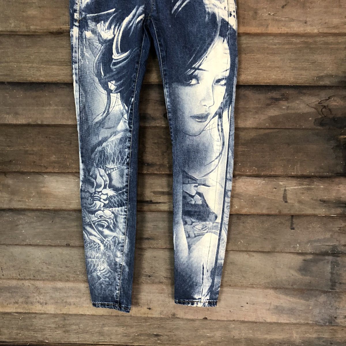 Japanese Brand DL Japanese print woman japan Distressed Denim Pants #5737 Size 25" / US 0 / IT 36 - 3 Thumbnail