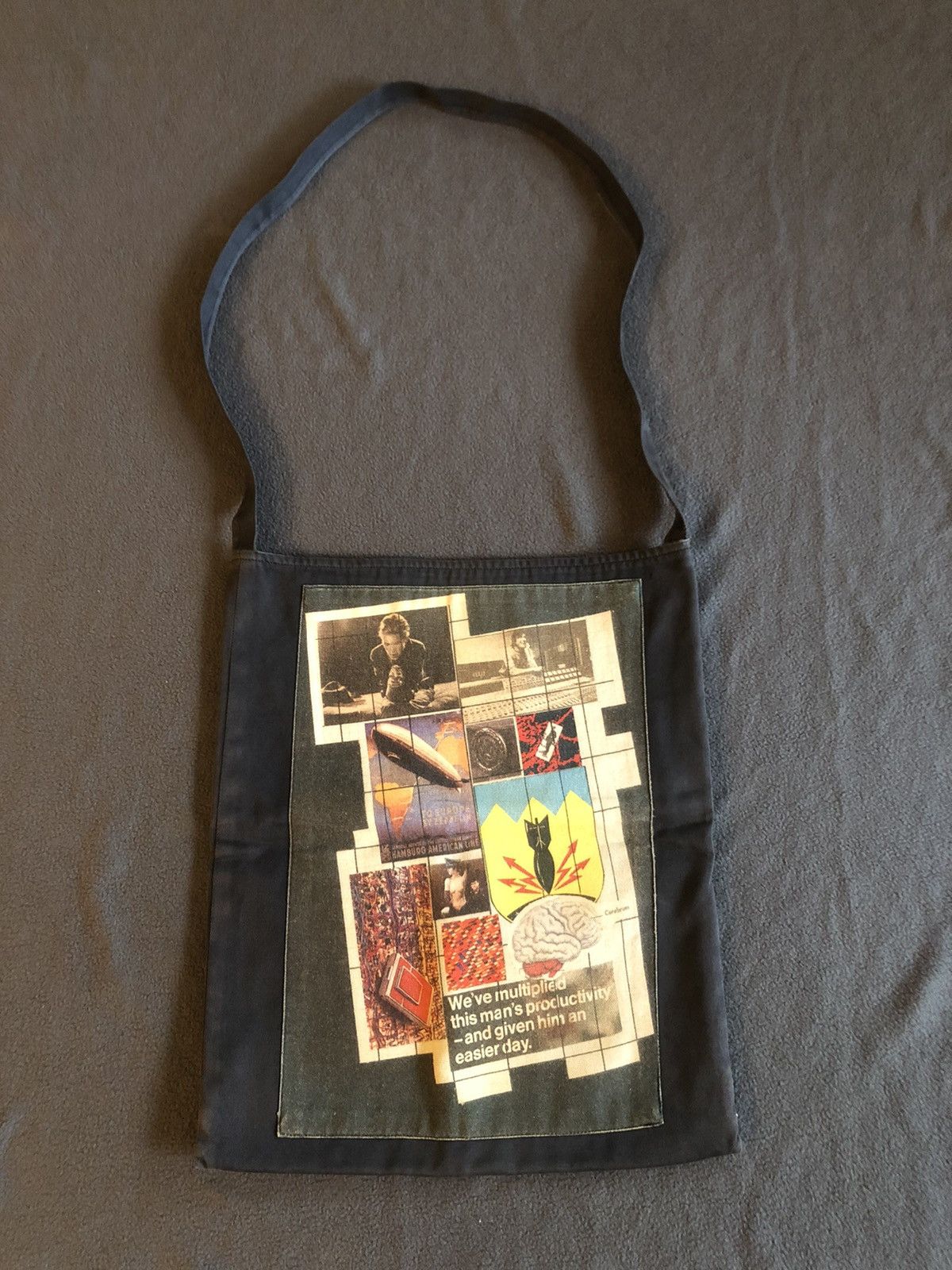 Archival Clothing x Raf Simons Aw 2003 Peter Saville Closer Tote Bag in Black, Men's