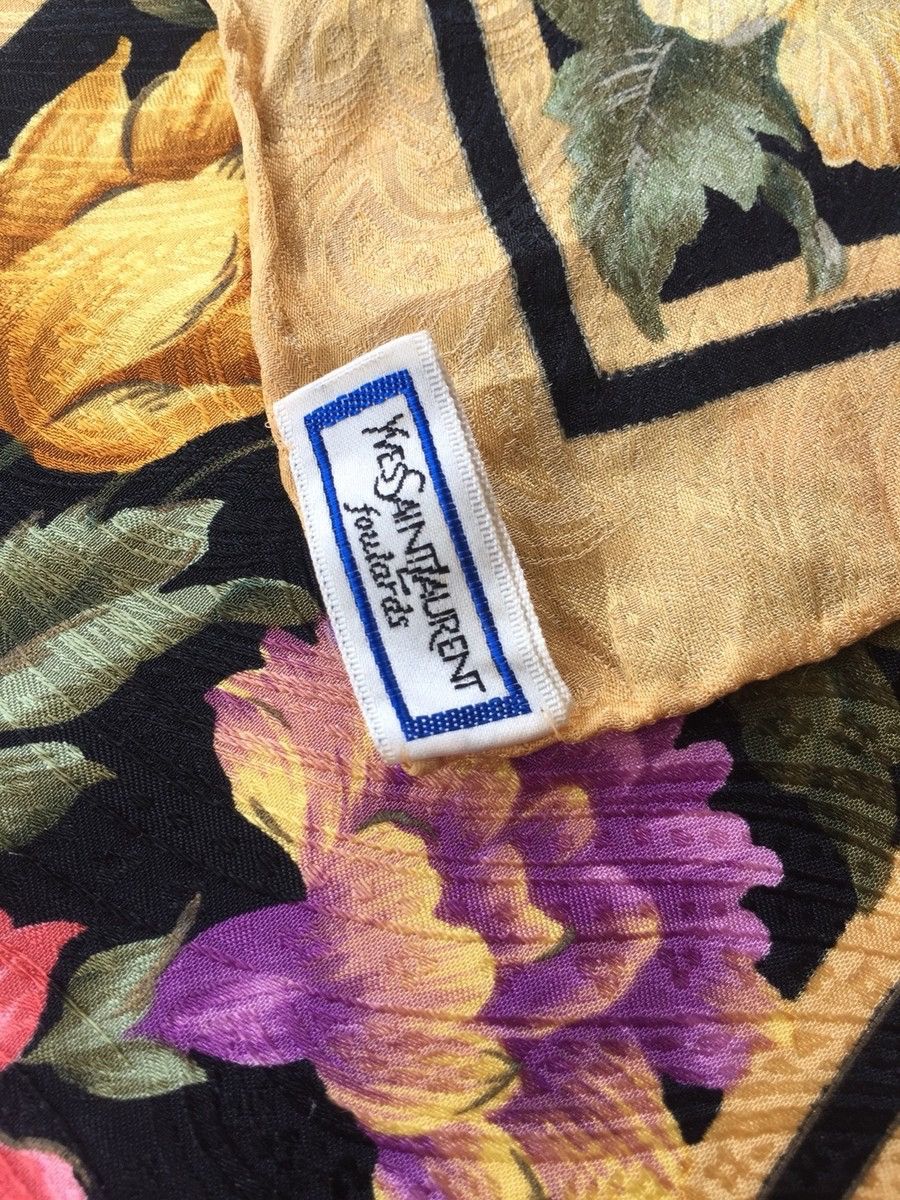 Yves Saint Laurent GRAILED🔥YSL Foulards Floral Jacquard Silk Scarves Size ONE SIZE - 4 Thumbnail