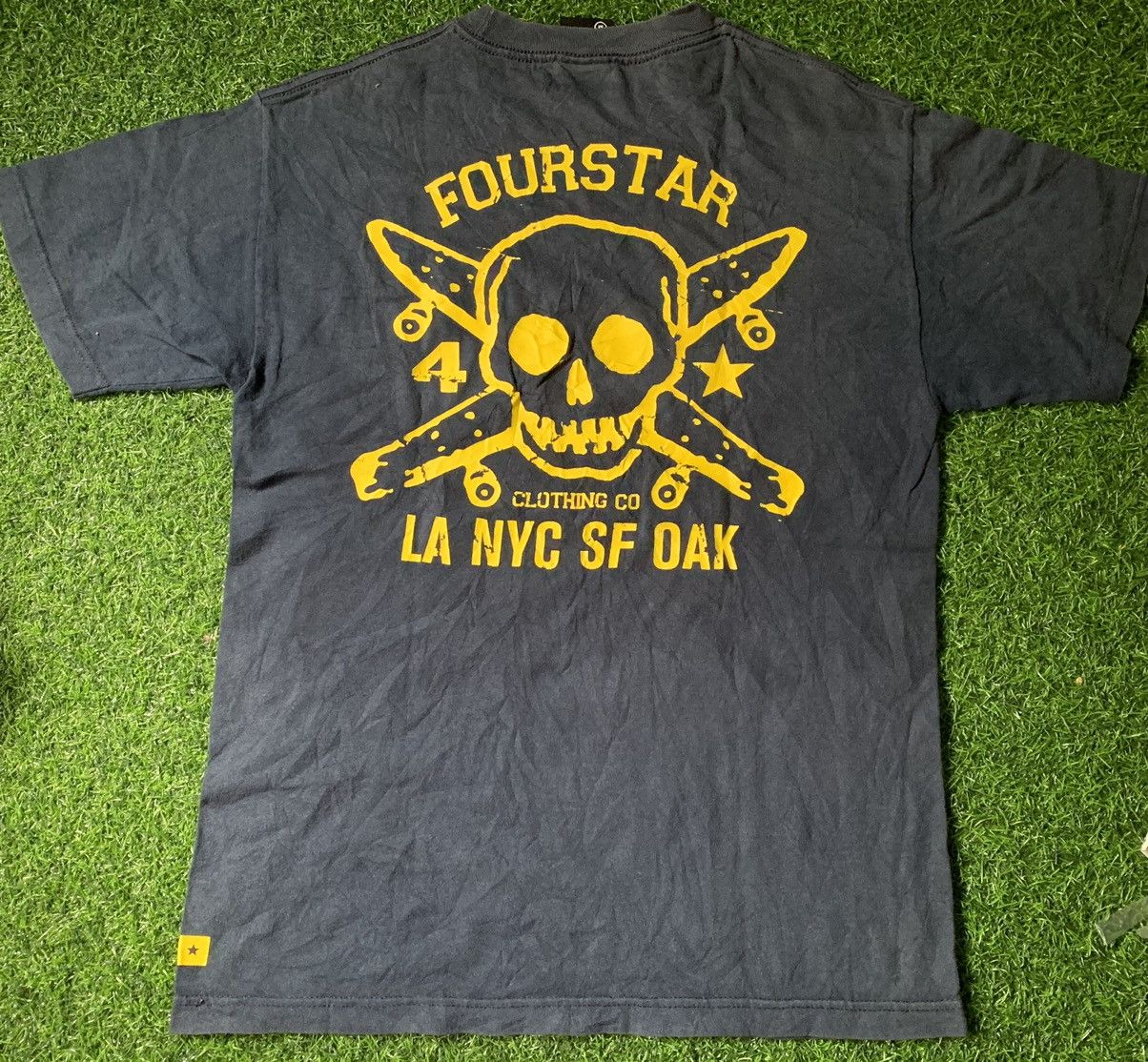image of Vintage Fourstar Clothing Single Pocket Tee Big Logo in Black, Men's (Size Medium)